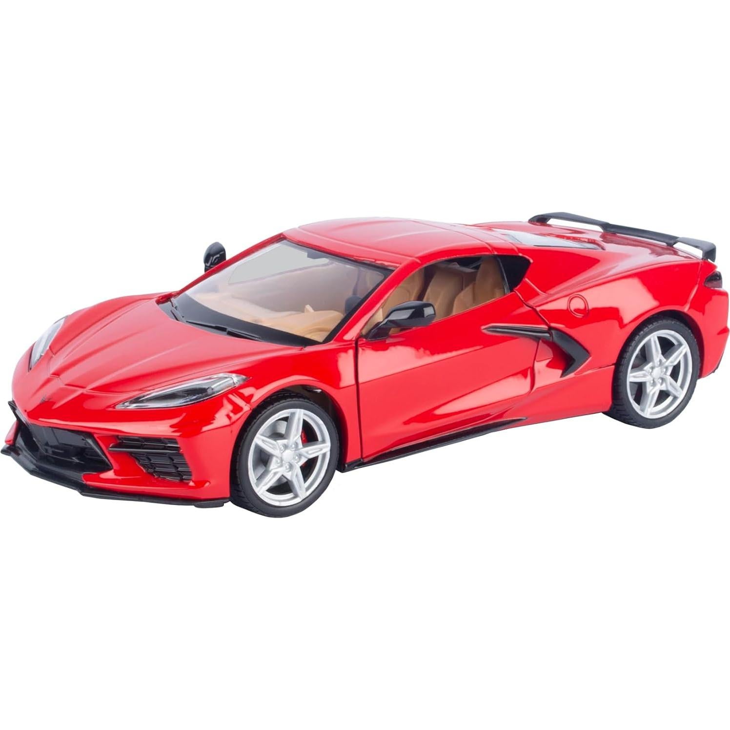 Modelo Diecast Chevrolet Corvette C8 Stingray 1/24 Motormax Rojo
