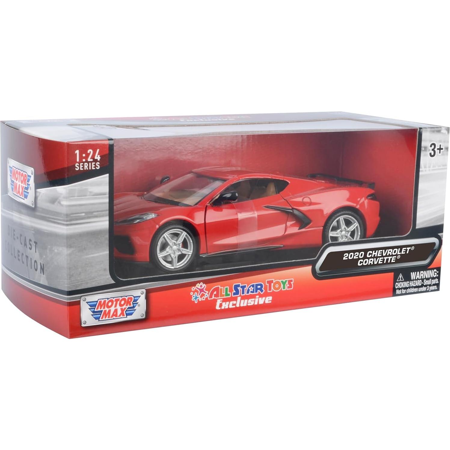 Modelo Diecast Chevrolet Corvette C8 Stingray 1/24 Motormax Rojo