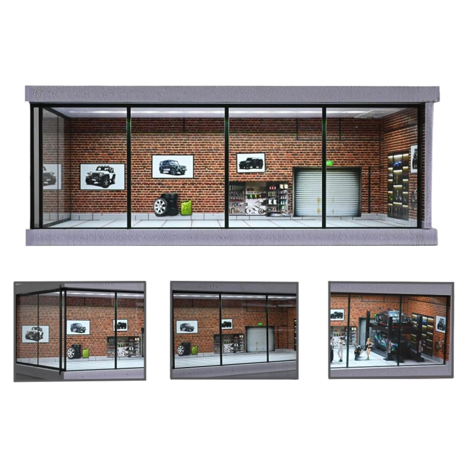 Modelo de Garaje Diorama 1:43 PVC con Iluminación LED