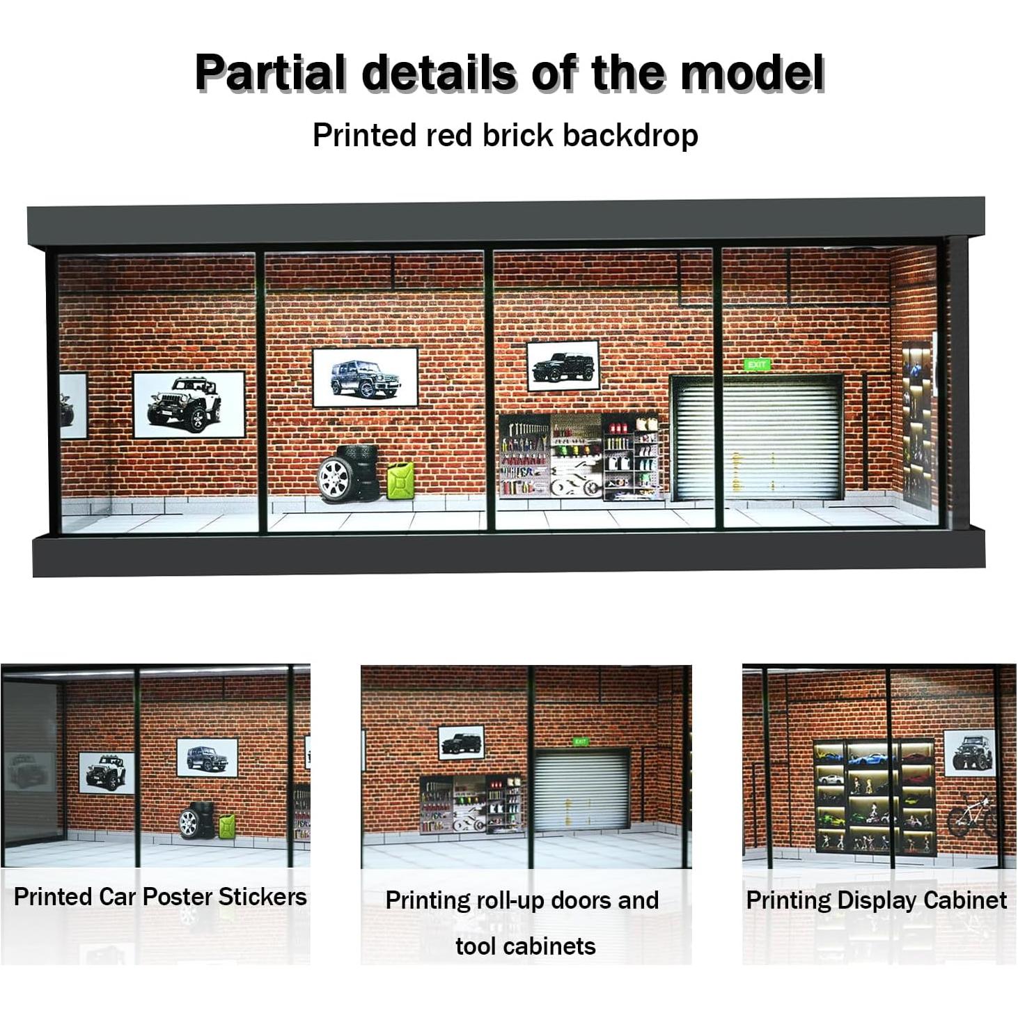Modelo de Garaje Diorama 1:43 PVC con Iluminación LED