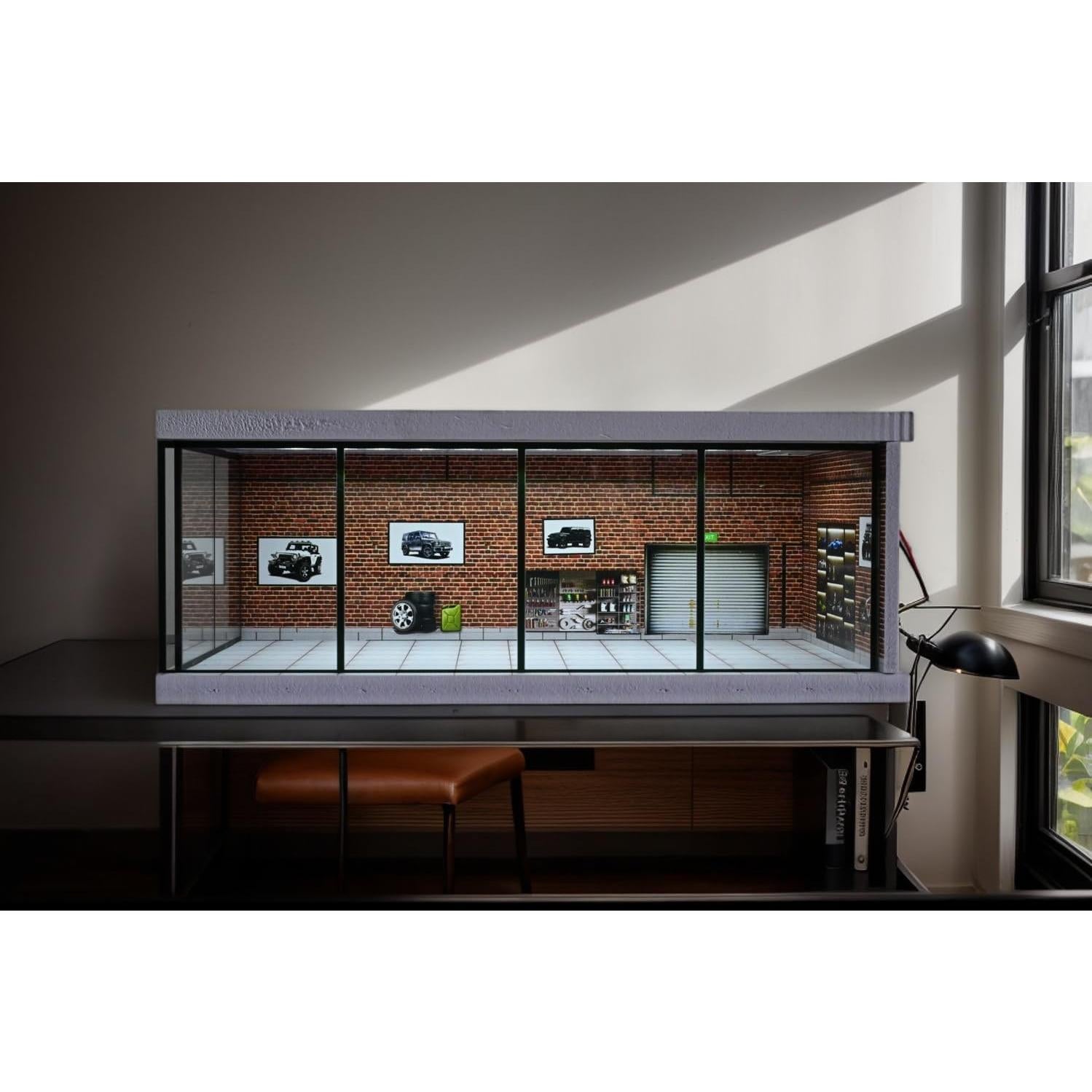 Modelo de Garaje Diorama 1:43 PVC con Iluminación LED