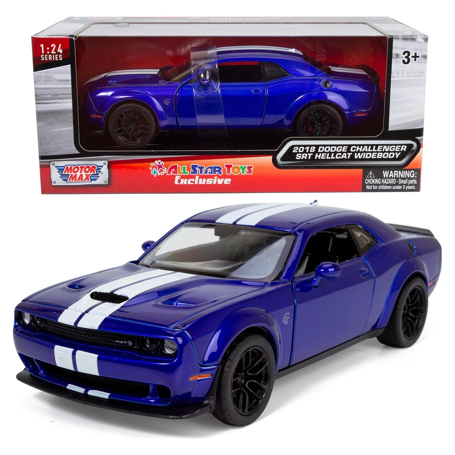 Modelo Diecast 1/24 Dodge Challenger SRT Hellcat Azul Motormax