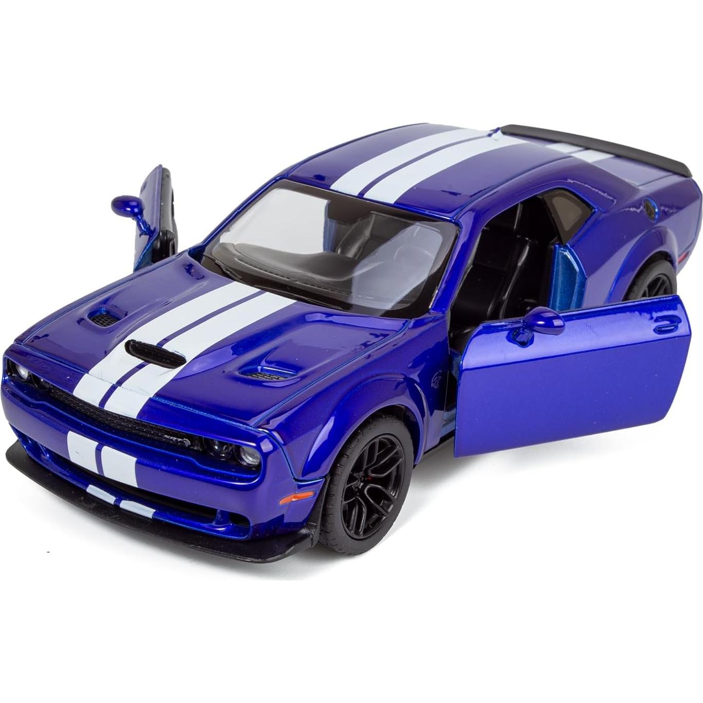 Modelo Diecast 1/24 Dodge Challenger SRT Hellcat Azul Motormax