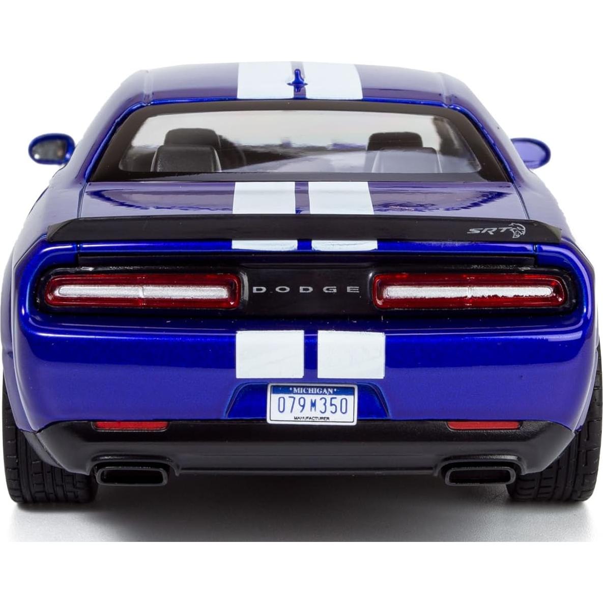 Modelo Diecast 1/24 Dodge Challenger SRT Hellcat Azul Motormax