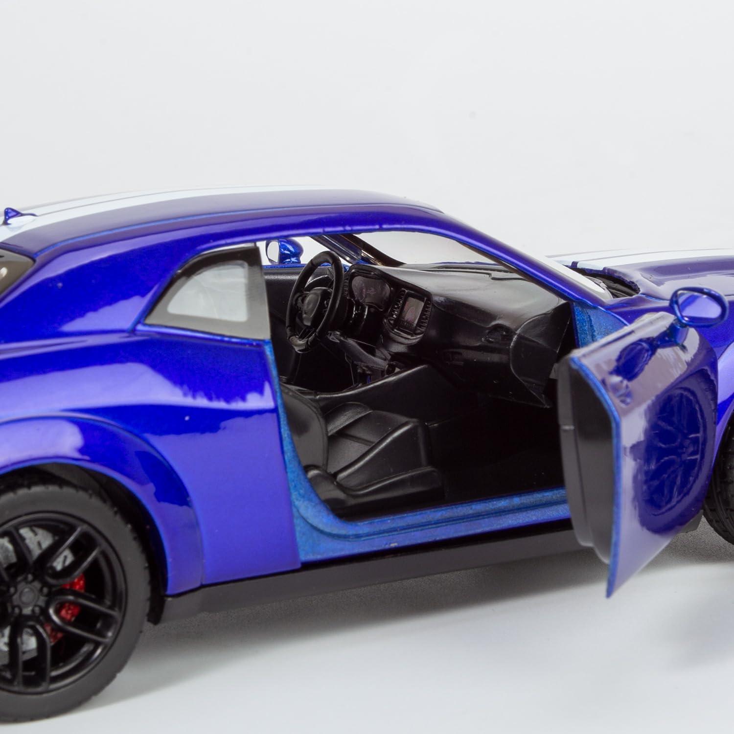 Modelo Diecast 1/24 Dodge Challenger SRT Hellcat Azul Motormax