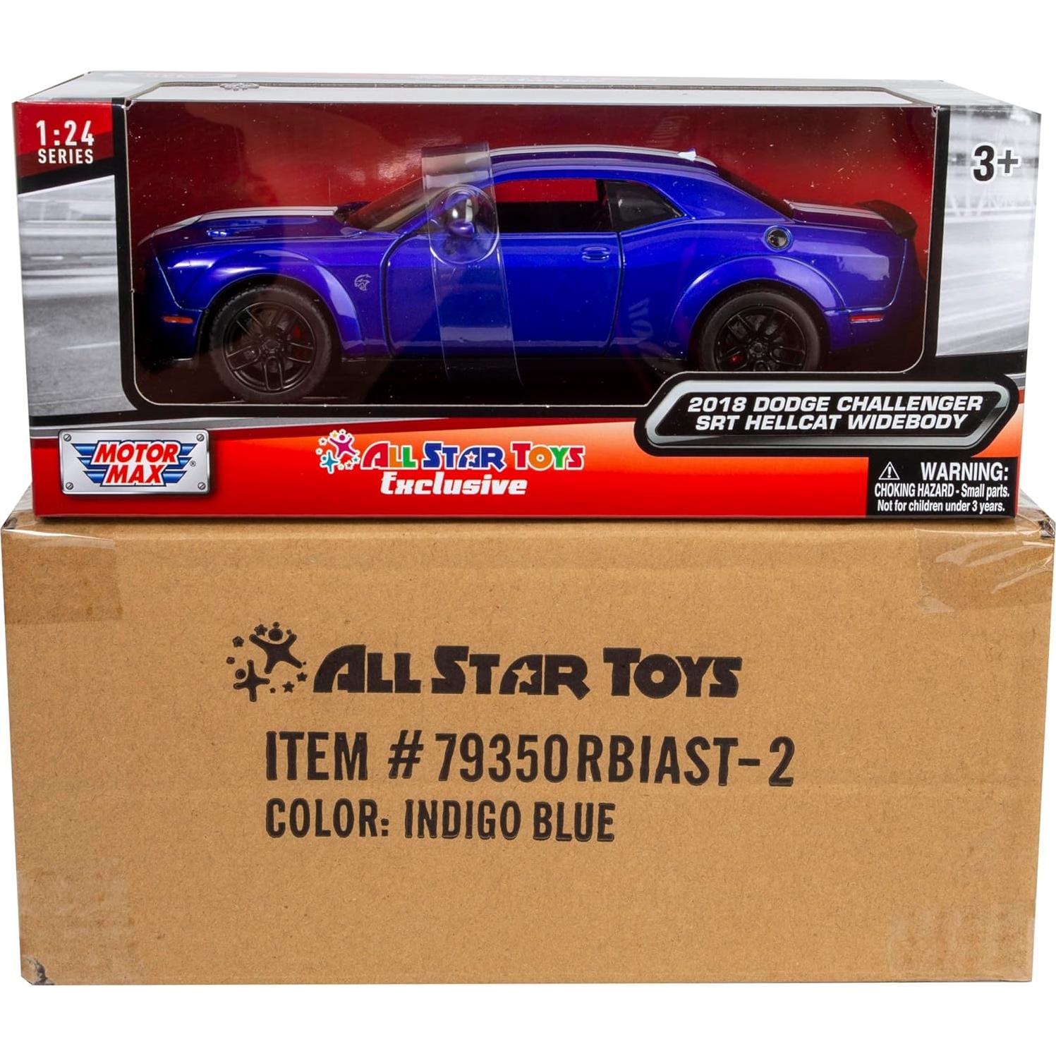 Modelo Diecast 1/24 Dodge Challenger SRT Hellcat Azul Motormax