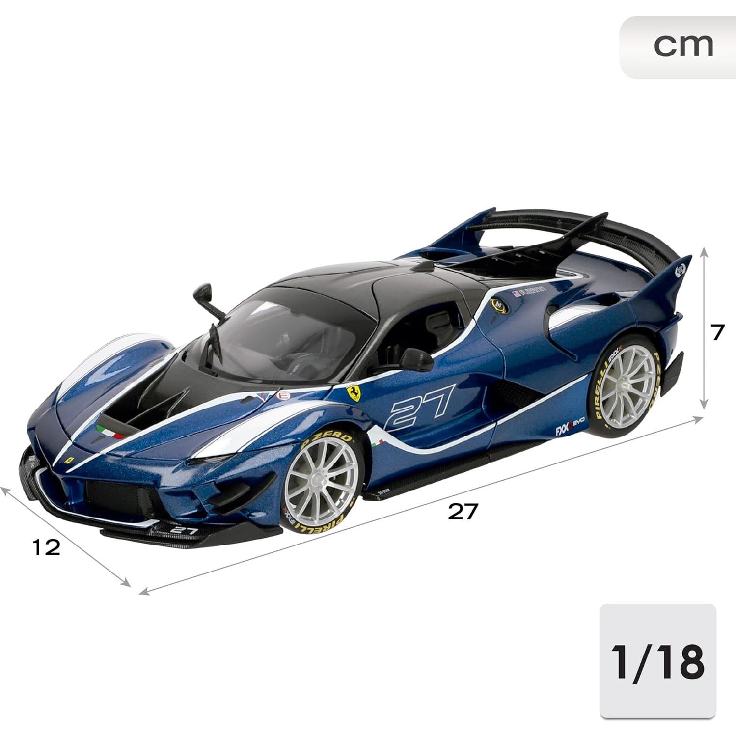 Bburago Ferrari FXX-K EVO 1:18 Escala Azul con Detalles Movibles