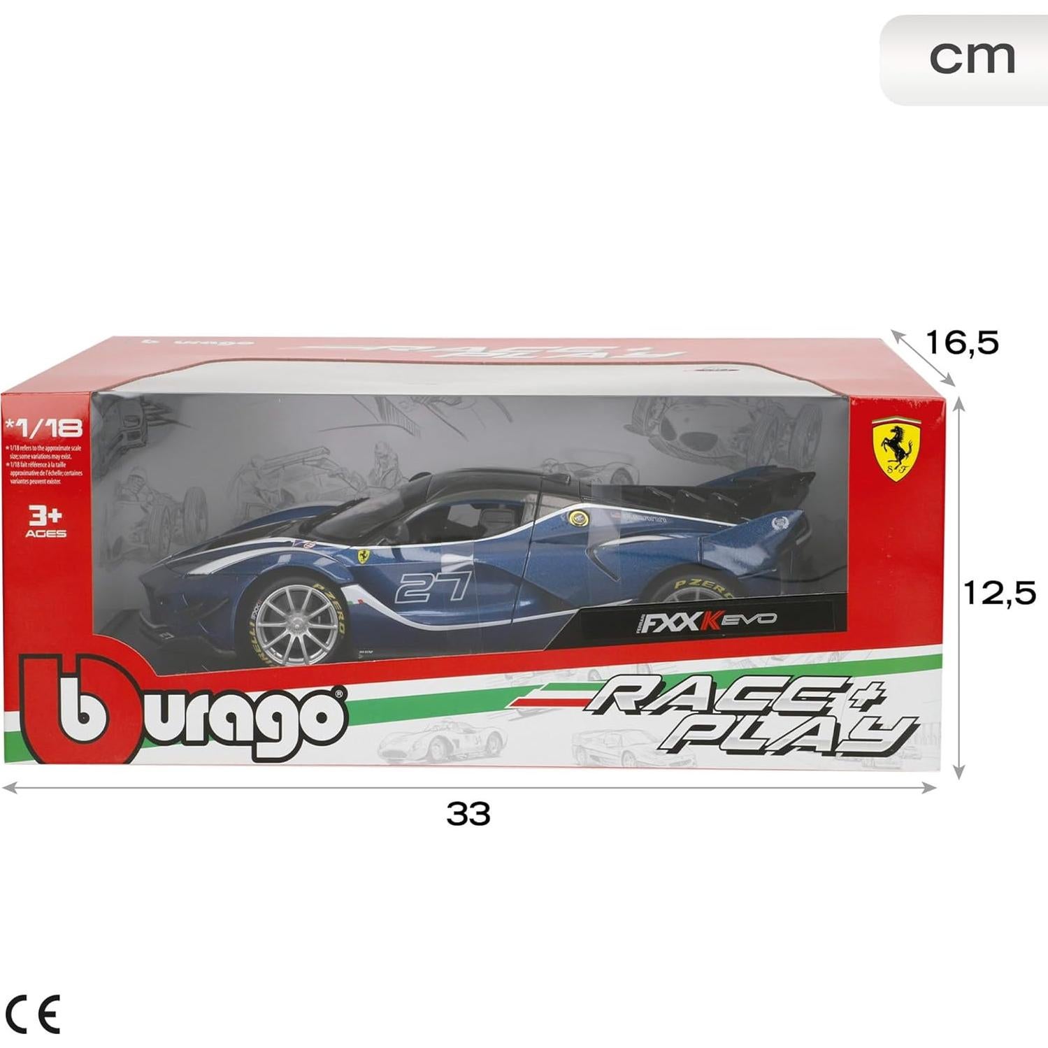 Bburago Ferrari FXX-K EVO 1:18 Escala Azul con Detalles Movibles