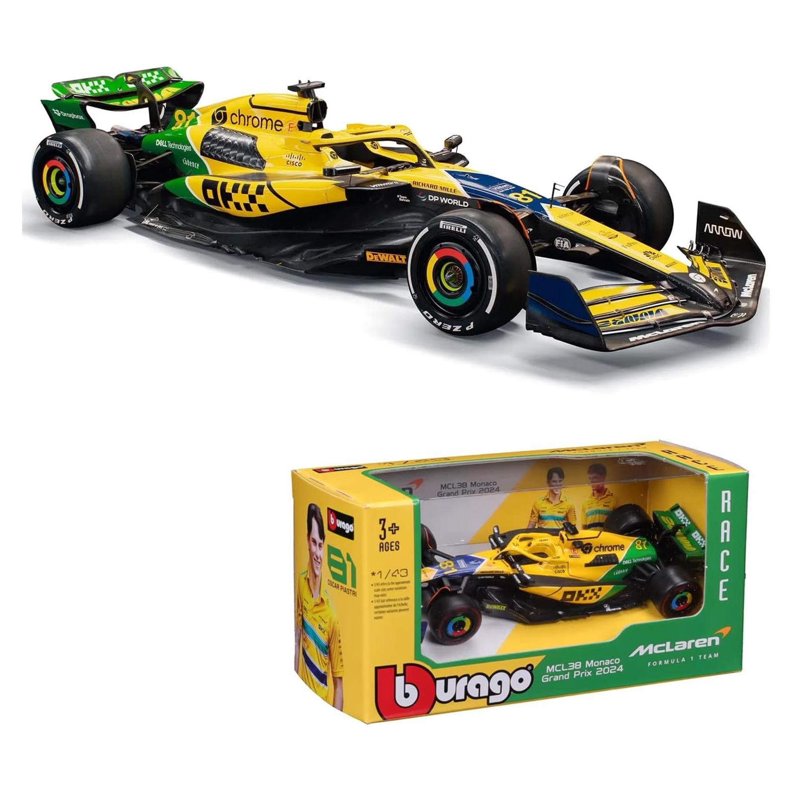 Bburago Modelo Diecast 1:43 McLaren F1 MCL38 Lando Norris