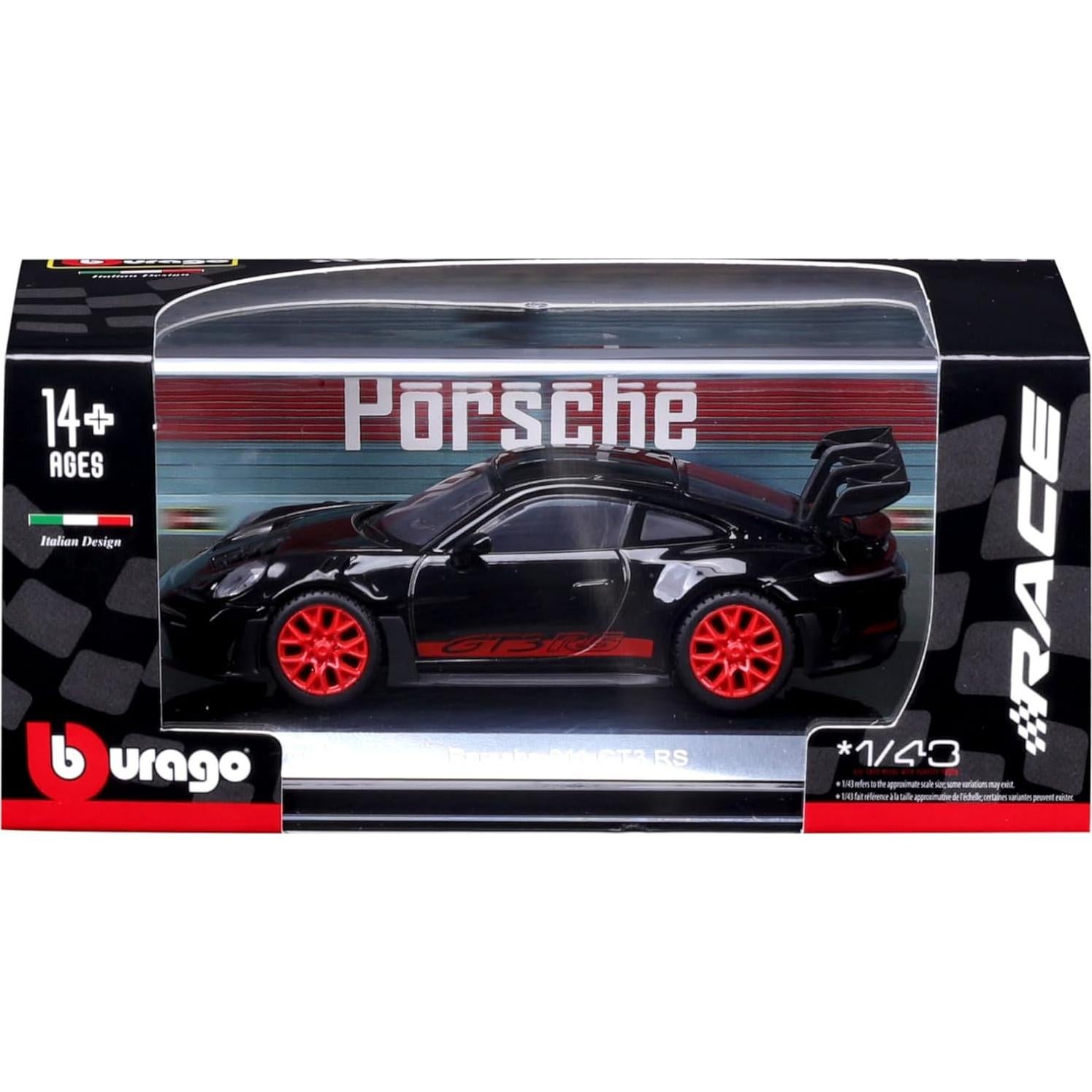 Coche de metal Bburago Porsche 911 GT3 RS Negro 1:64