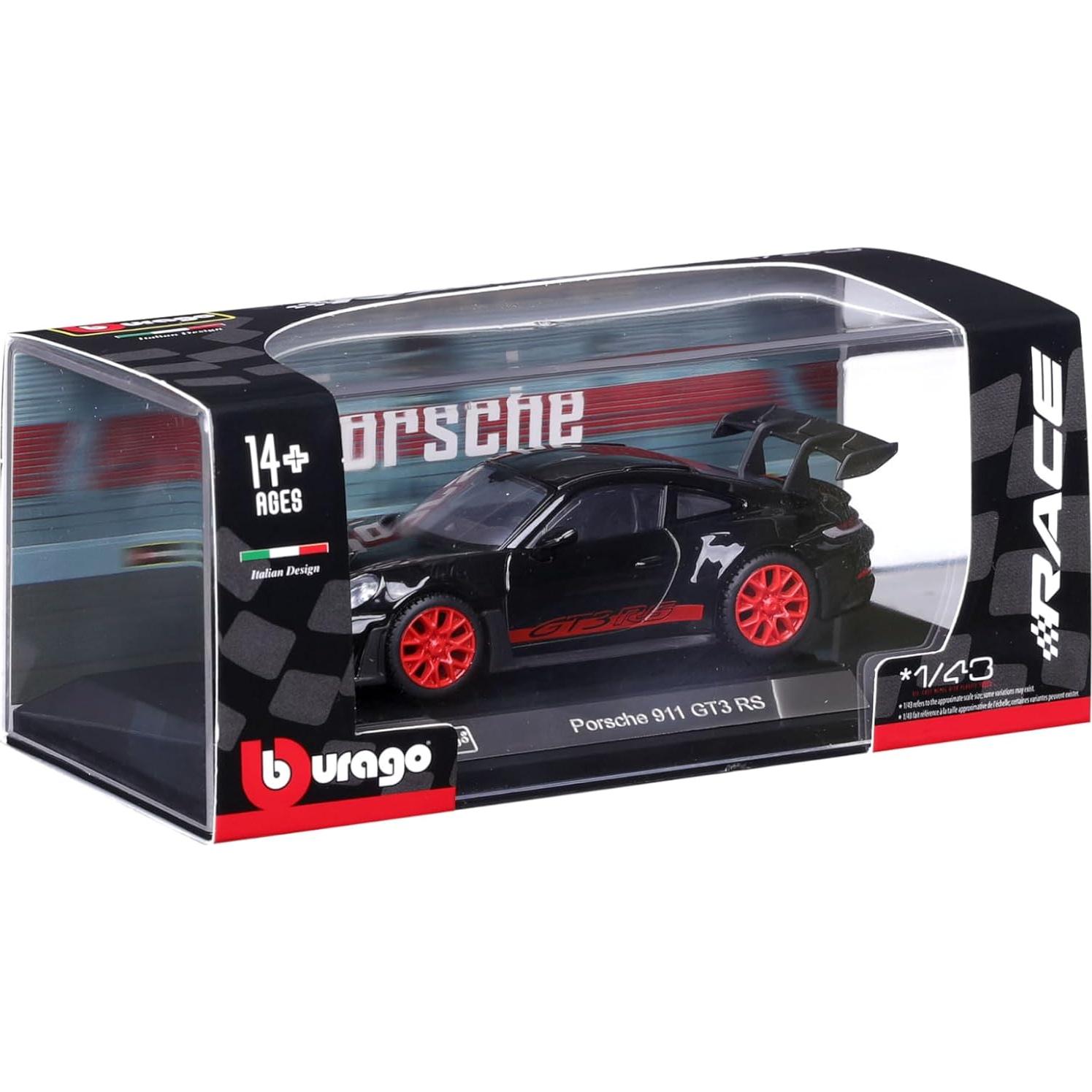 Coche de metal Bburago Porsche 911 GT3 RS Negro 1:64