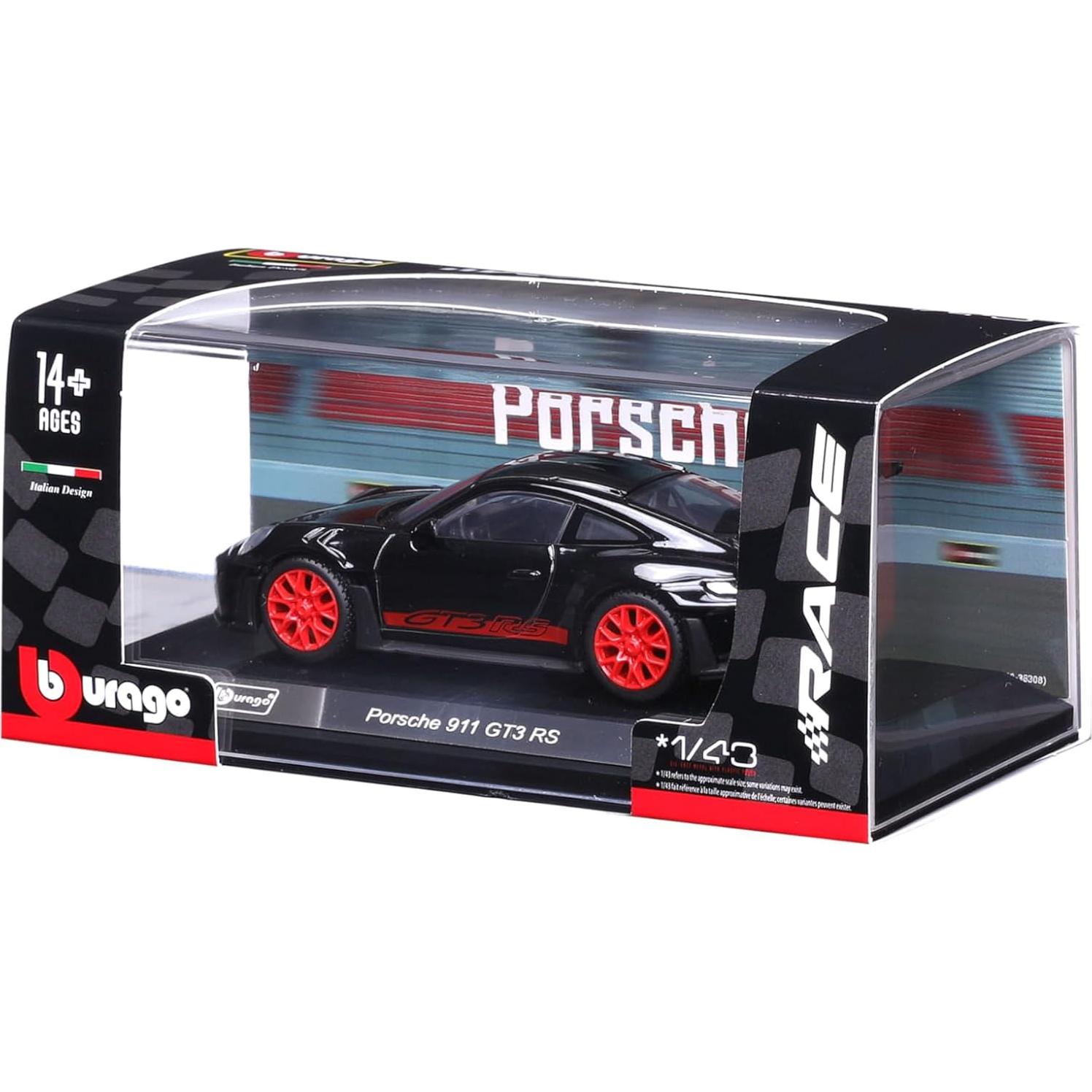 Coche de metal Bburago Porsche 911 GT3 RS Negro 1:64