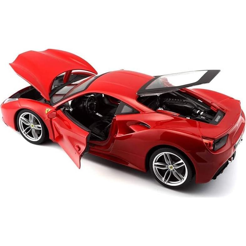 Ferrari Burago 1:18 Diecast 488 GTB Rojo - Detalles Realistas
