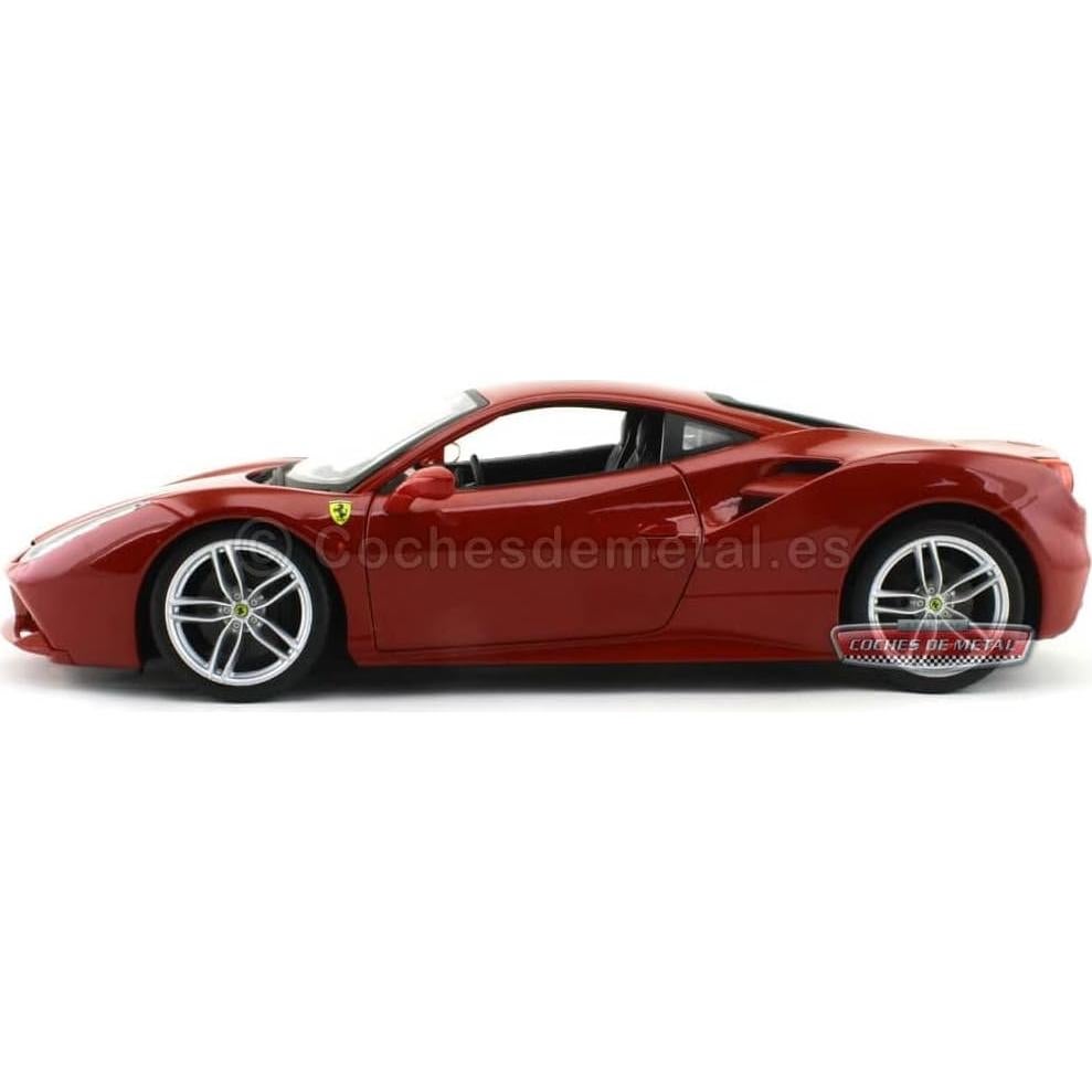 Ferrari Burago 1:18 Diecast 488 GTB Rojo - Detalles Realistas