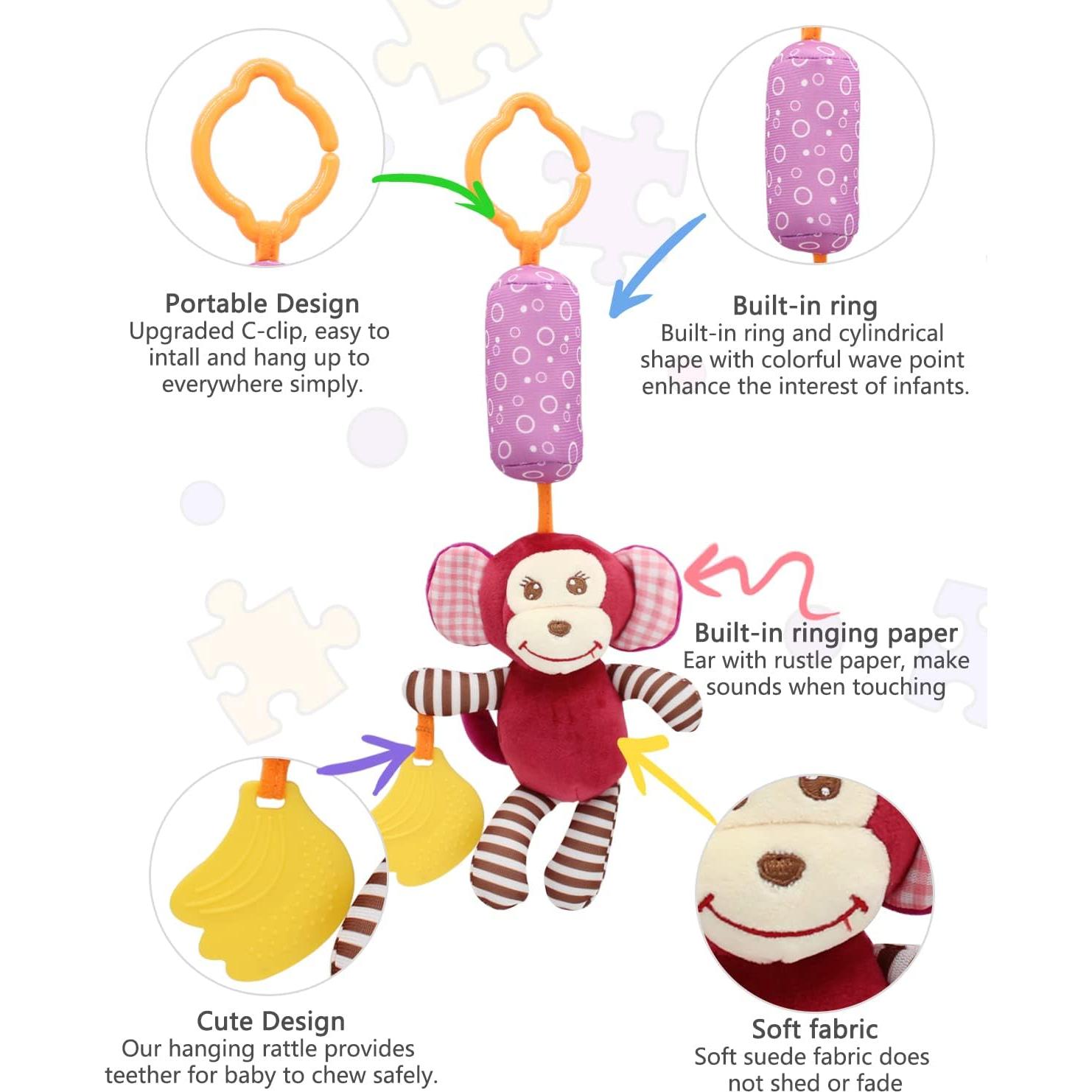 Sonajeros de Calcetines para Bebés Taoyi 12 Piezas Animales