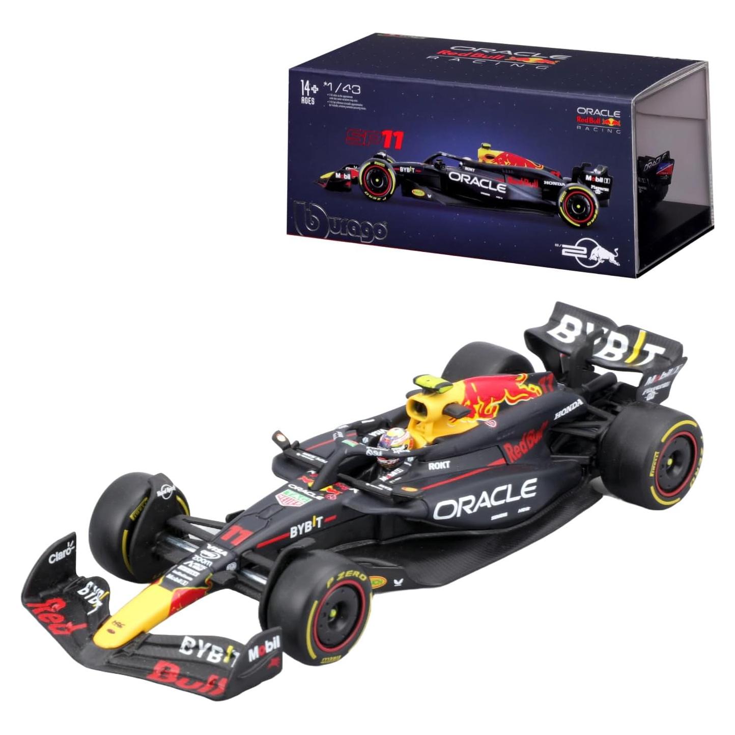 Bburago 1:43 Carrera Oracle Red Bull RB20 con Casco Pérez #11