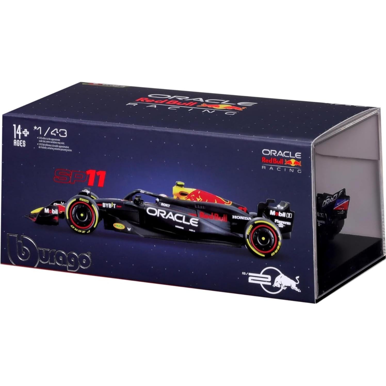 Bburago 1:43 Carrera Oracle Red Bull RB20 con Casco Pérez #11