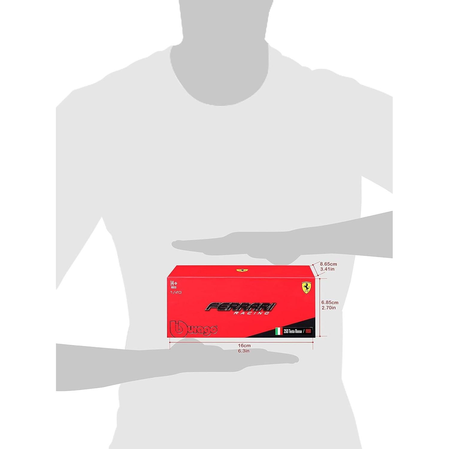 Bburago Ferrari Testarossa 1959 Escala 1:43 12 cm Rojo