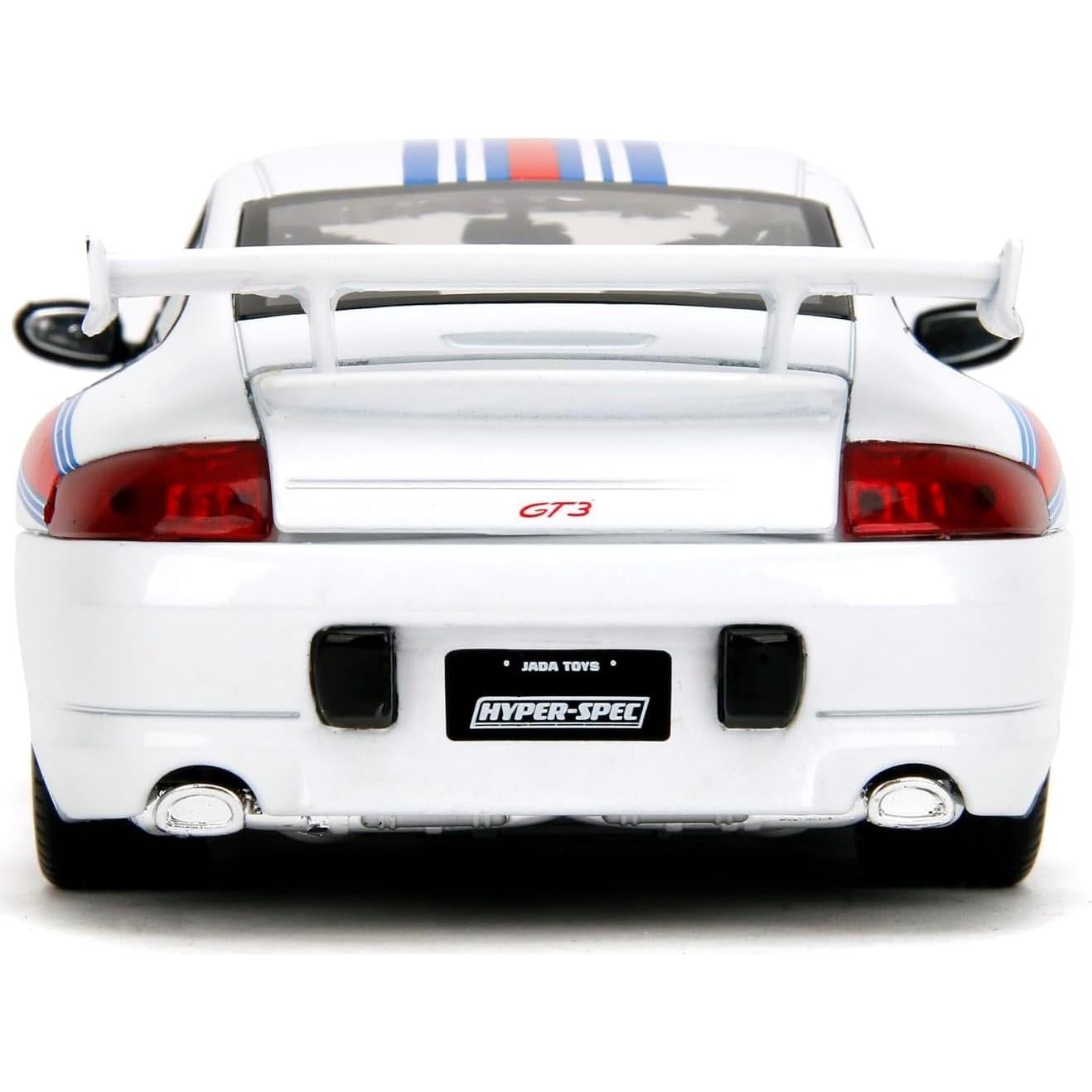 Coche Die-Cast 1:24 Porsche 911 GT3 Jada Toys Blanco/Rayas Rojas