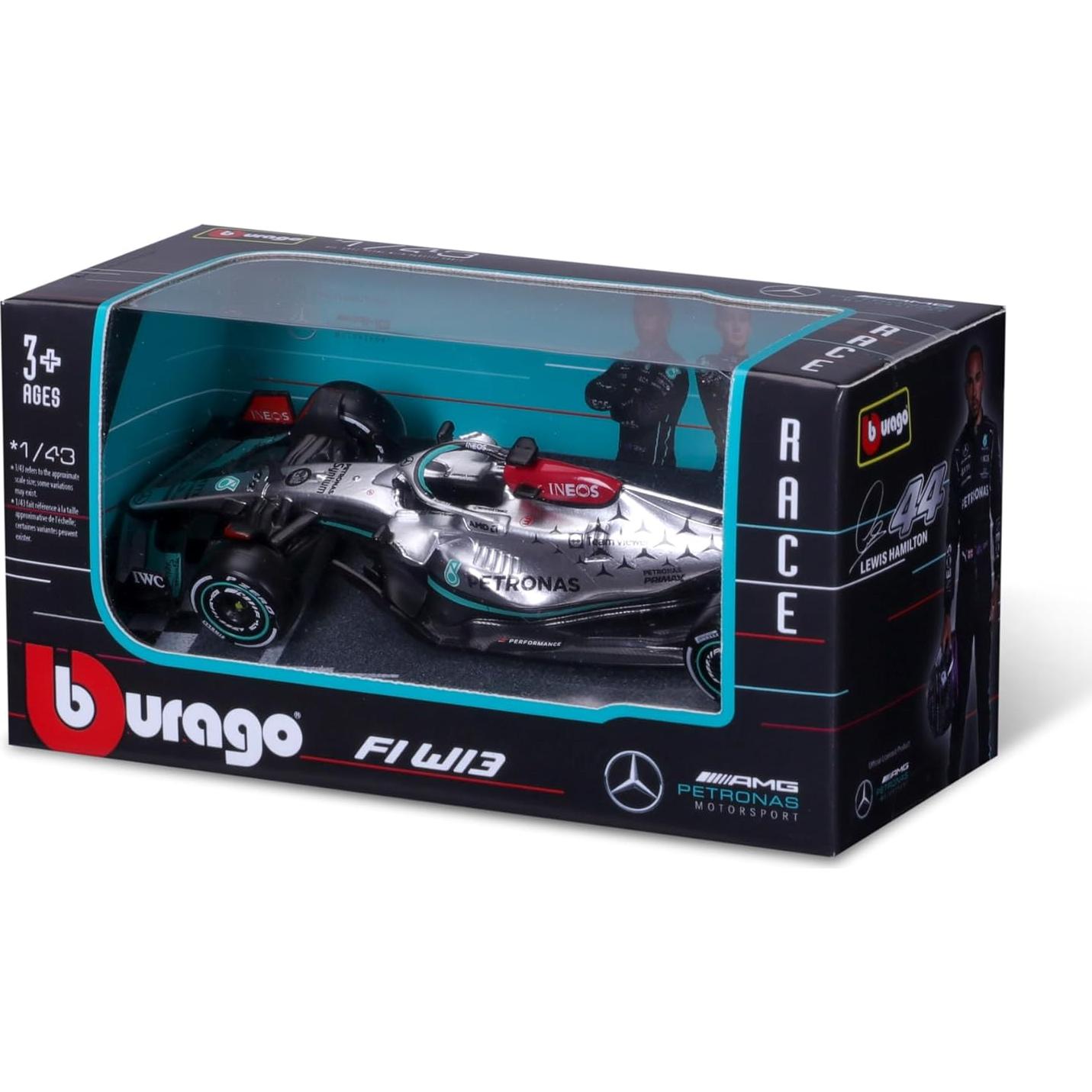 Coche de Carreras Die-Cast Bburago F1 Mercedes Hamilton 1:43