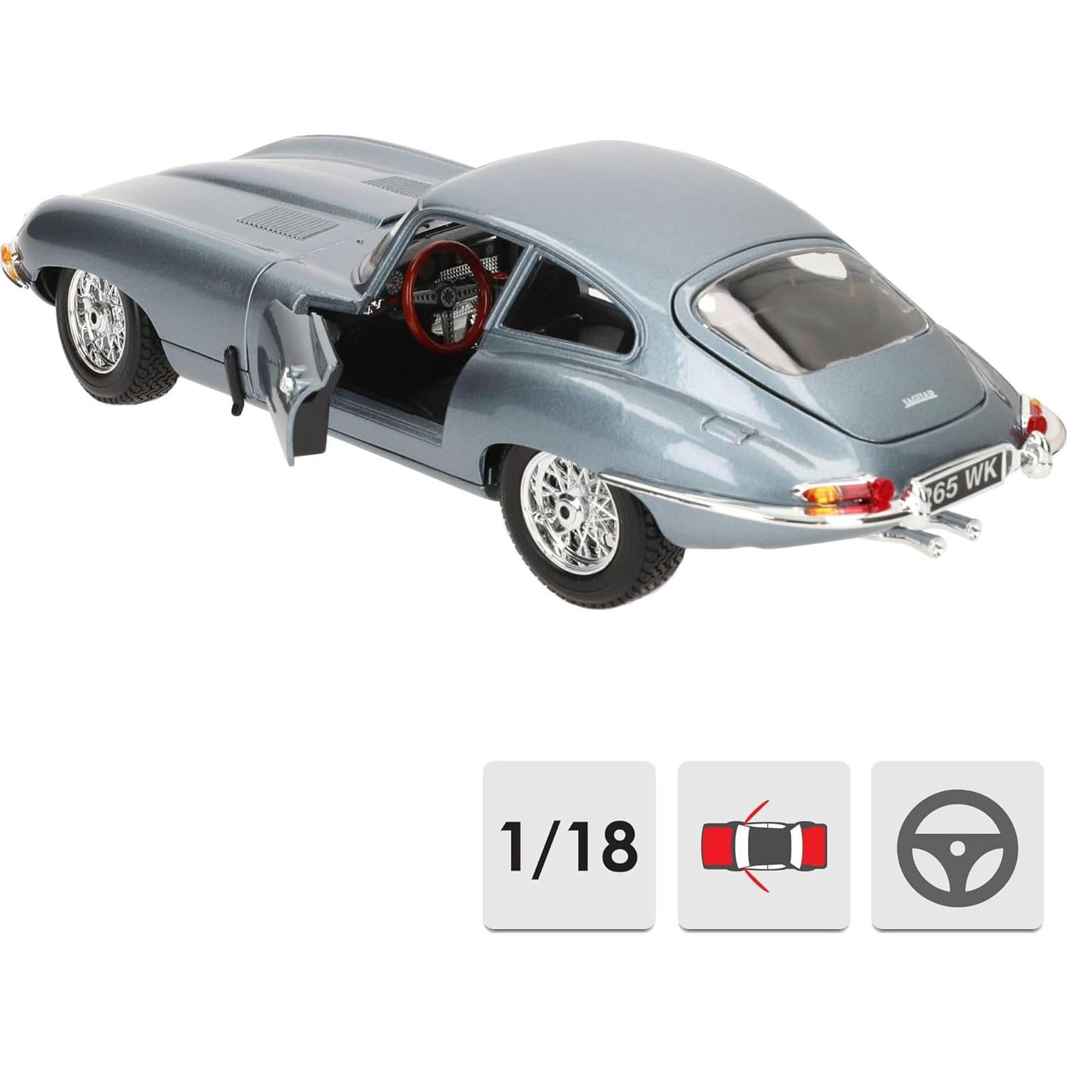 Bburago Jaguar E Type Coupe 1961 a Escala 1:18 Detallado