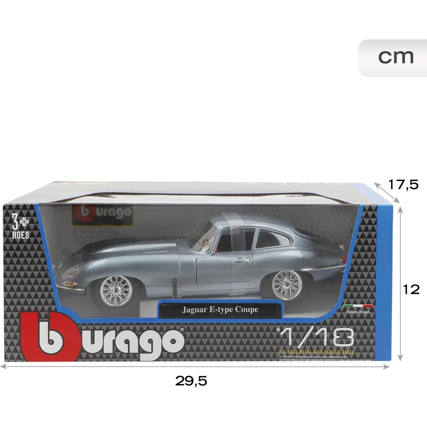 Bburago Jaguar E Type Coupe 1961 a Escala 1:18 Detallado