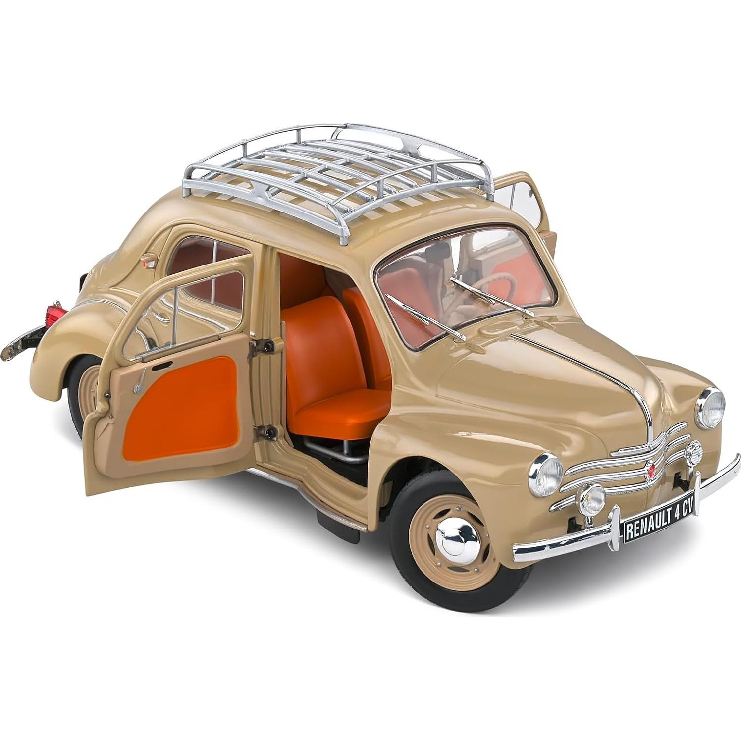 Auto Coleccionable Solido Ren 4 CV 1956 Escala 1:18 Beige
