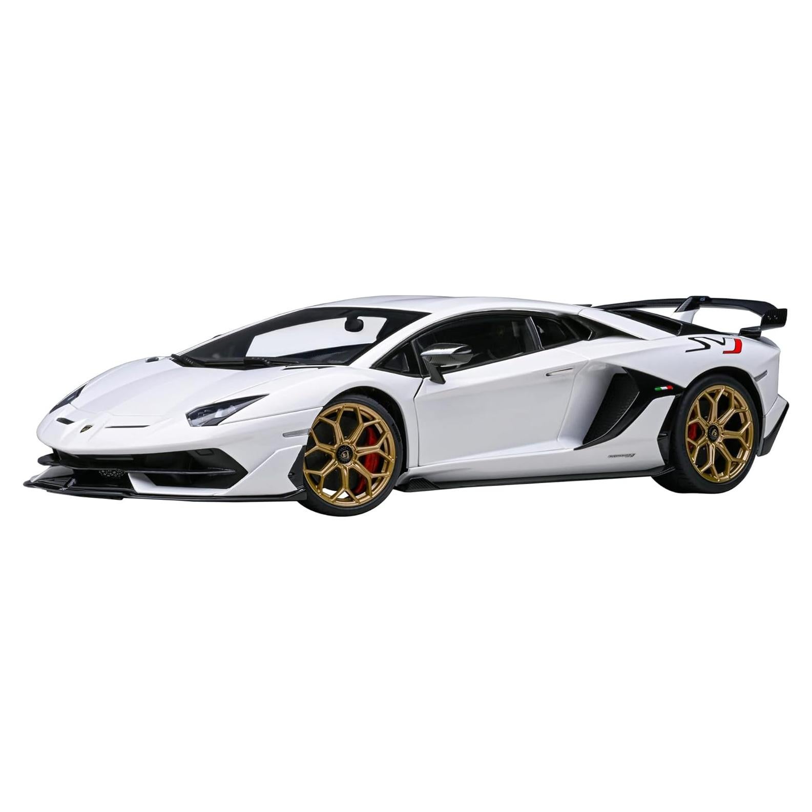 Modelo de Coche Lambo SVJ Bianco Autoart 1:18 Detalles Fieles