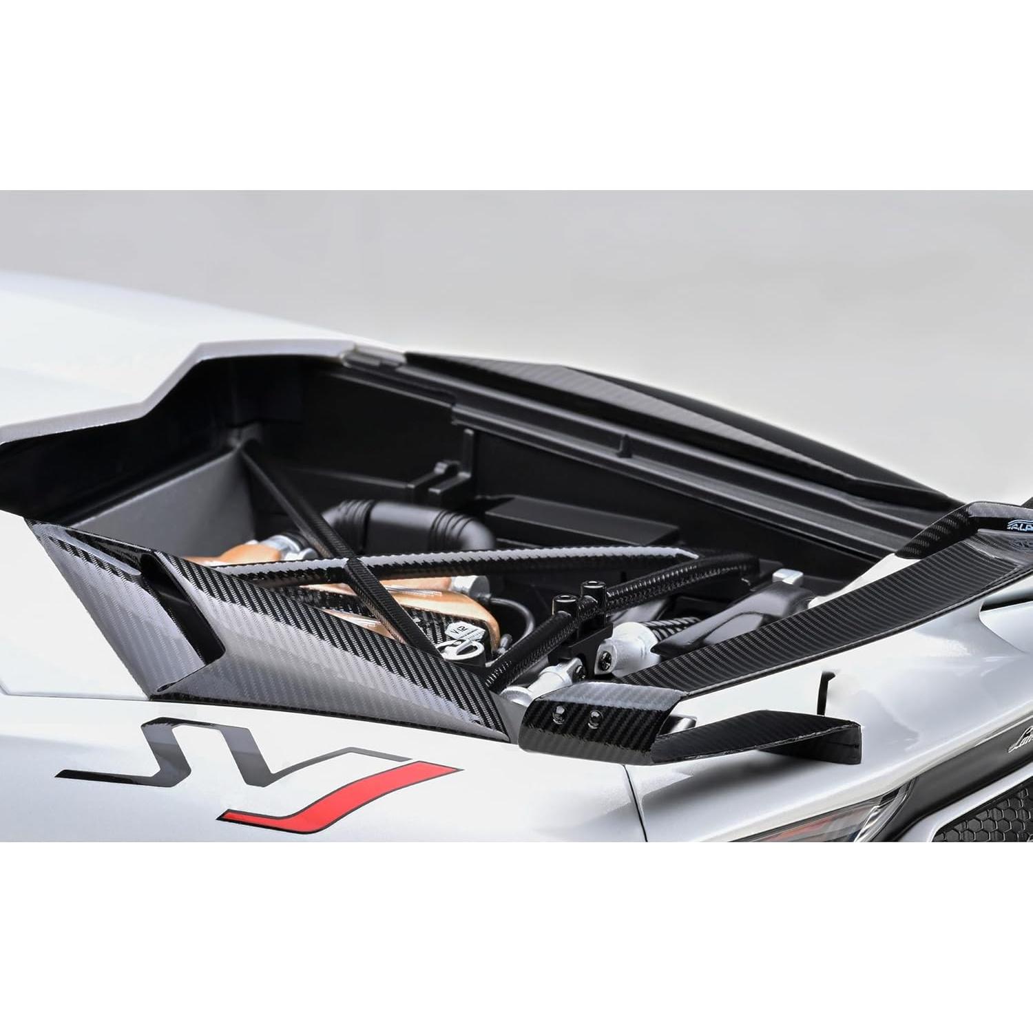 Modelo de Coche Lambo SVJ Bianco Autoart 1:18 Detalles Fieles