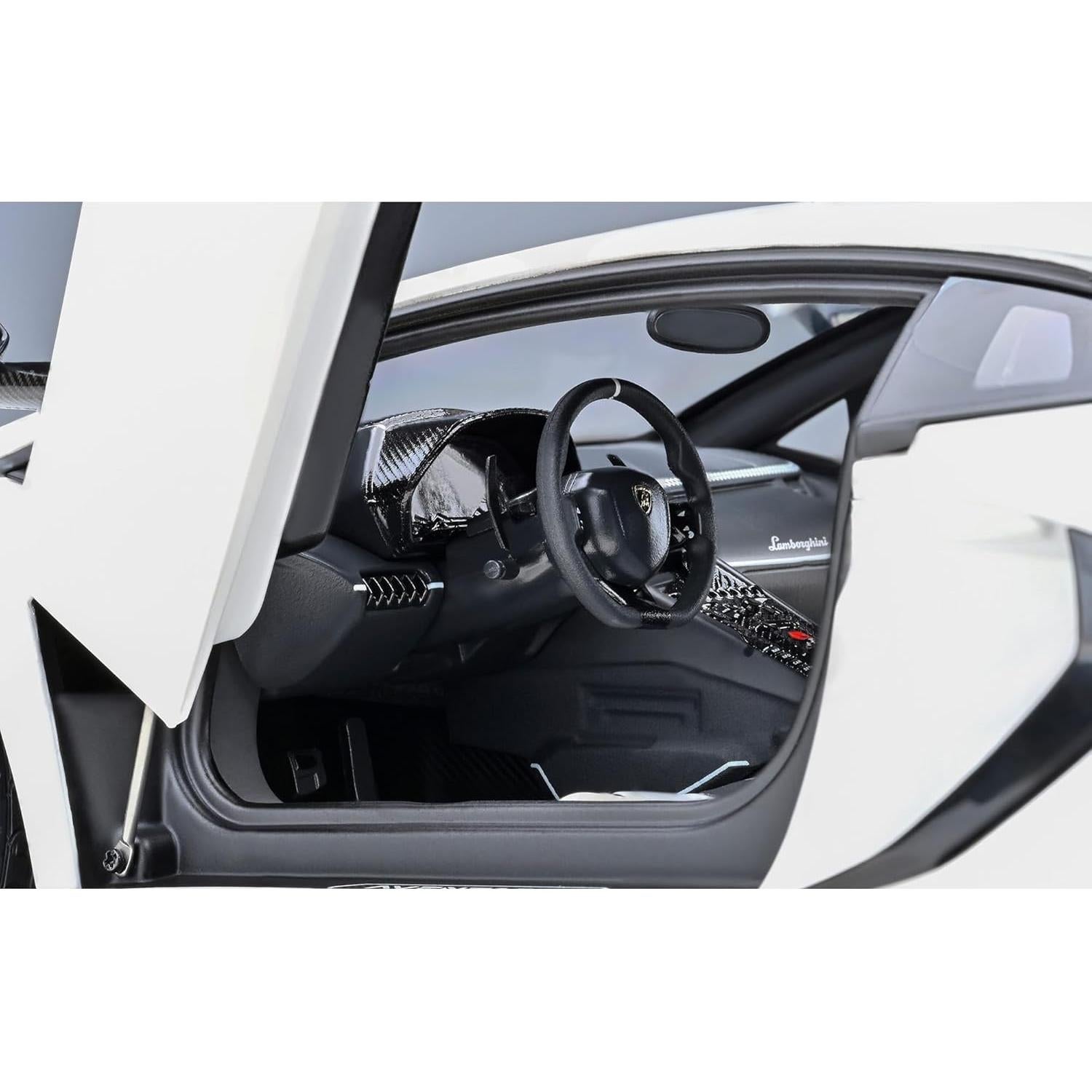 Modelo de Coche Lambo SVJ Bianco Autoart 1:18 Detalles Fieles