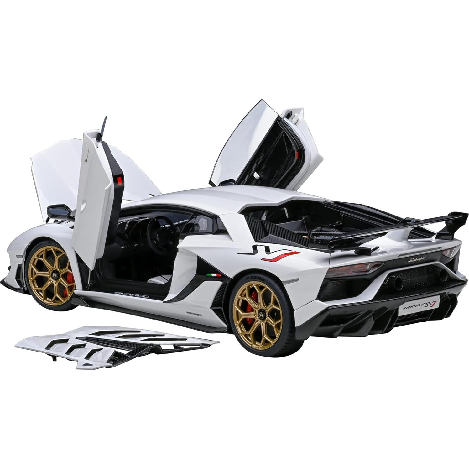 Modelo de Coche Lambo SVJ Bianco Autoart 1:18 Detalles Fieles