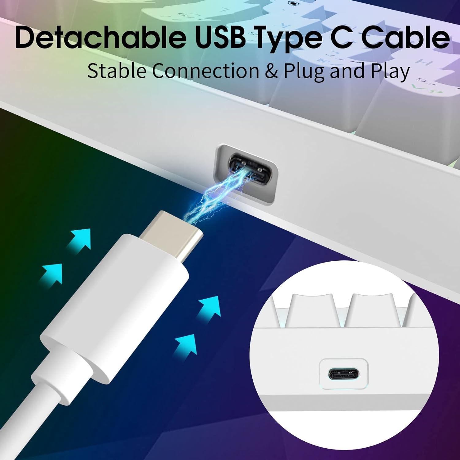 Teclado Mecánico RK ROYAL KLUDGE RK68 65% RGB Intercambiable