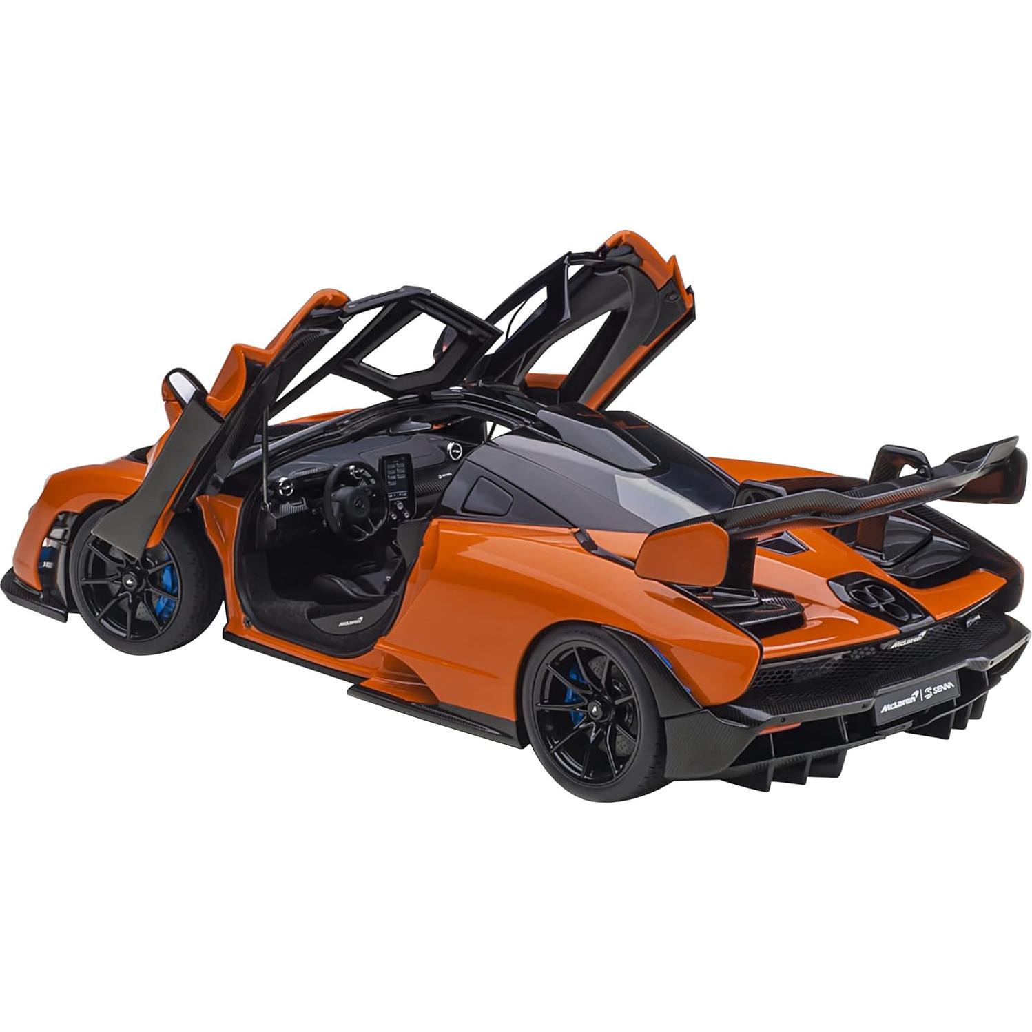 Modelo de Coche McLaren Senna Trophy 1/18 Autoart Naranja y Negro