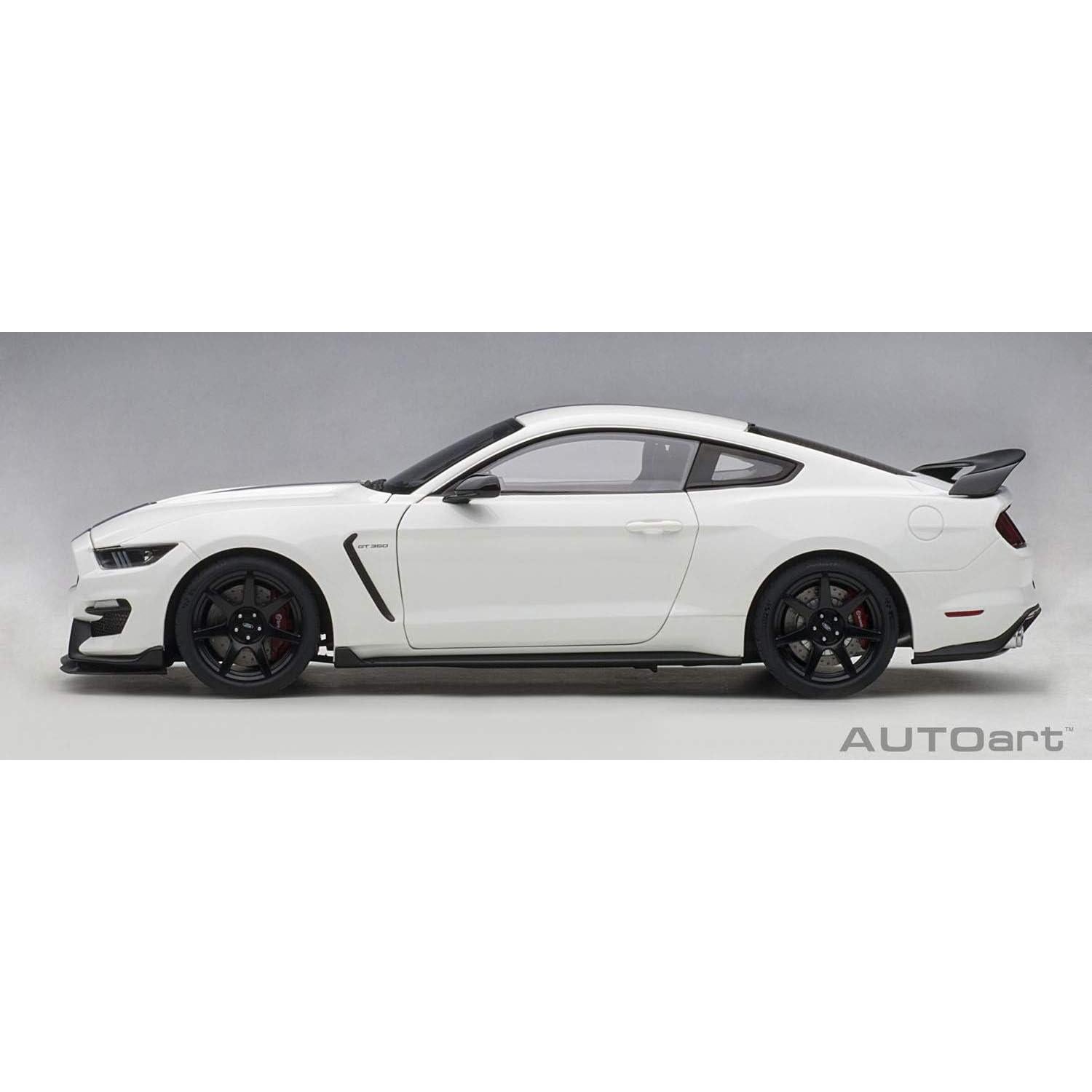 Modelo de Coche Shelby GT-350R Autoart 1/18 Blanco con Rayas