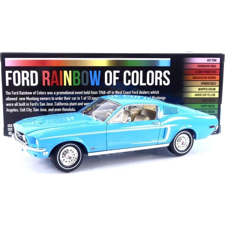 Auto Diecast 1:18 Greenlight Ford Mustang 1968 Sierra Blue