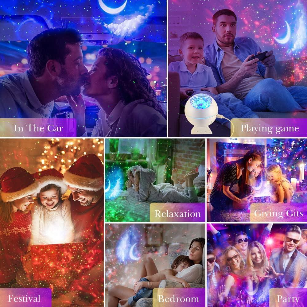 【Gift Package & Birthday Gift】STARS+MOON 15 Colors/240 Lighting Modes Galaxy Projector Star Projector,Galaxy Lights for Bedroom,Star Projector Galaxy Light Gifts Room Decor for Teen Girls Boys (white)