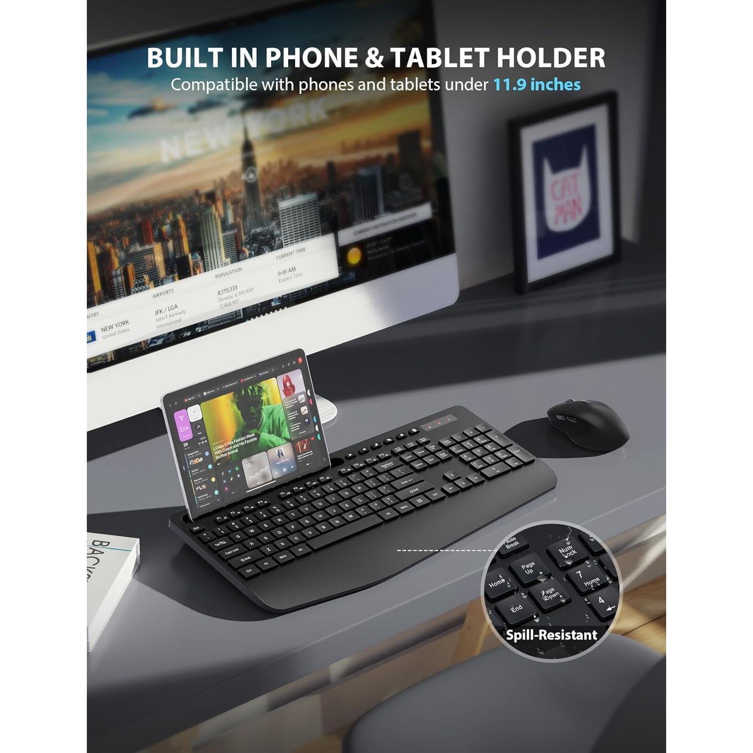 Combo Teclado y Ratón Inalámbrico Trueque Ergonómico