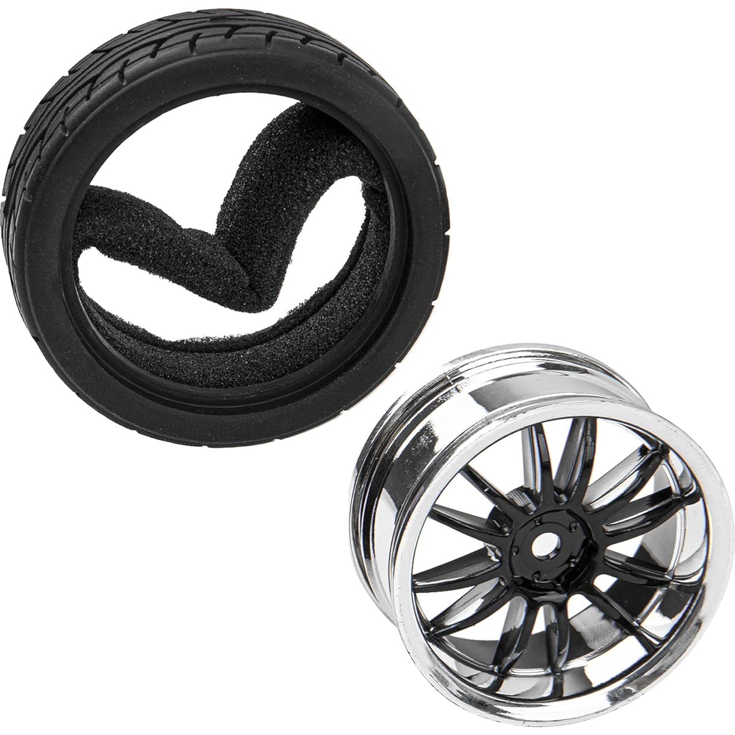 Ruedas de Neumáticos de Goma 12 Radios 12 mm HIRCQOO 1/10