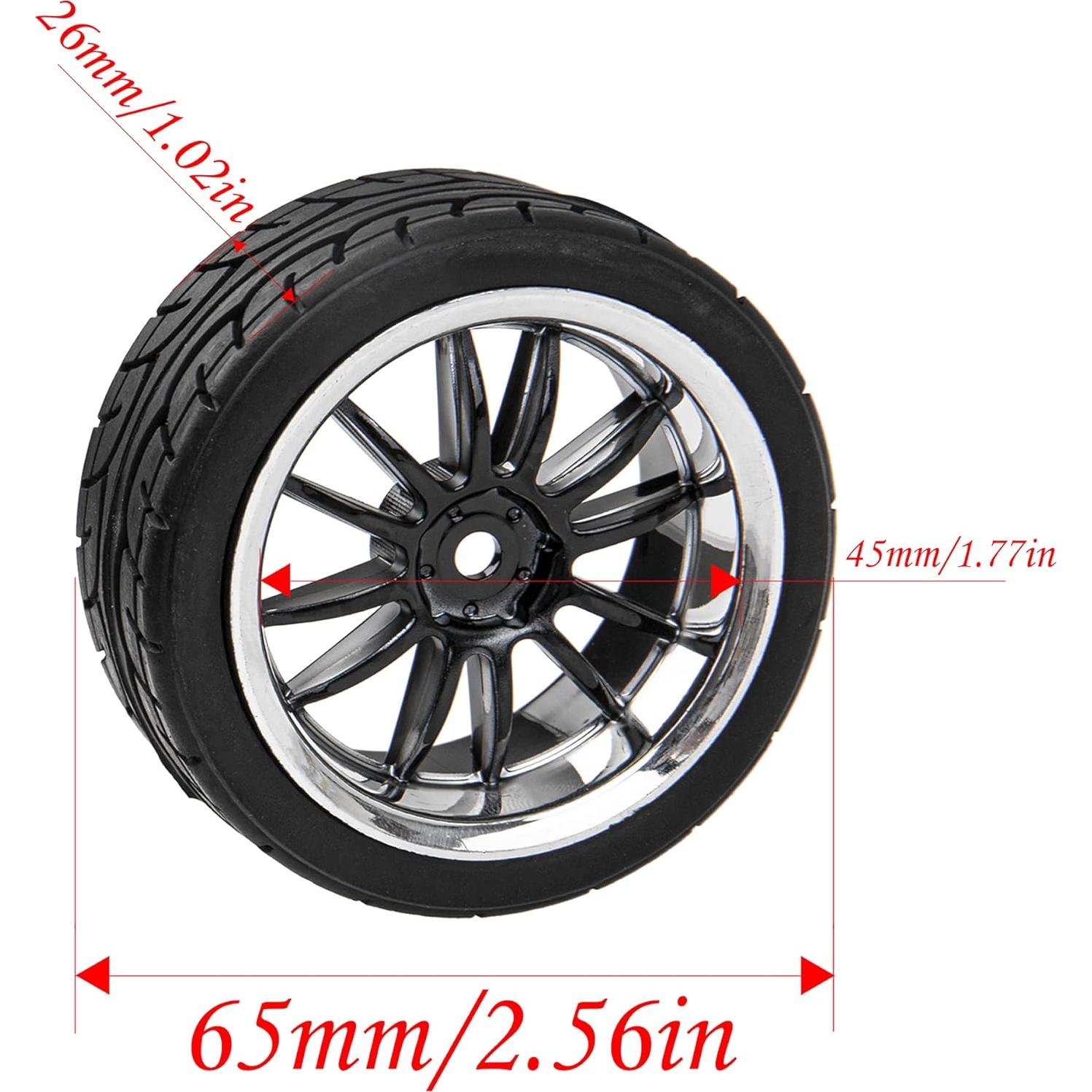 Ruedas de Neumáticos de Goma 12 Radios 12 mm HIRCQOO 1/10