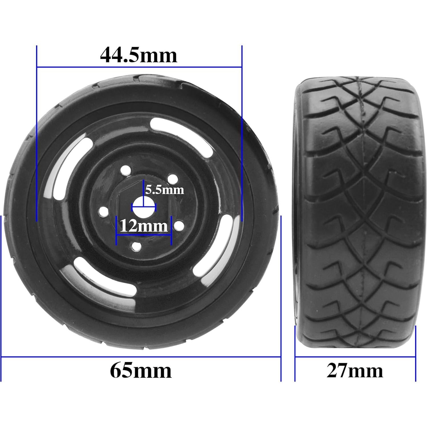 Neumáticos y Llantas RC 1/10 ShareGoo 65mm Caucho y Plástico
