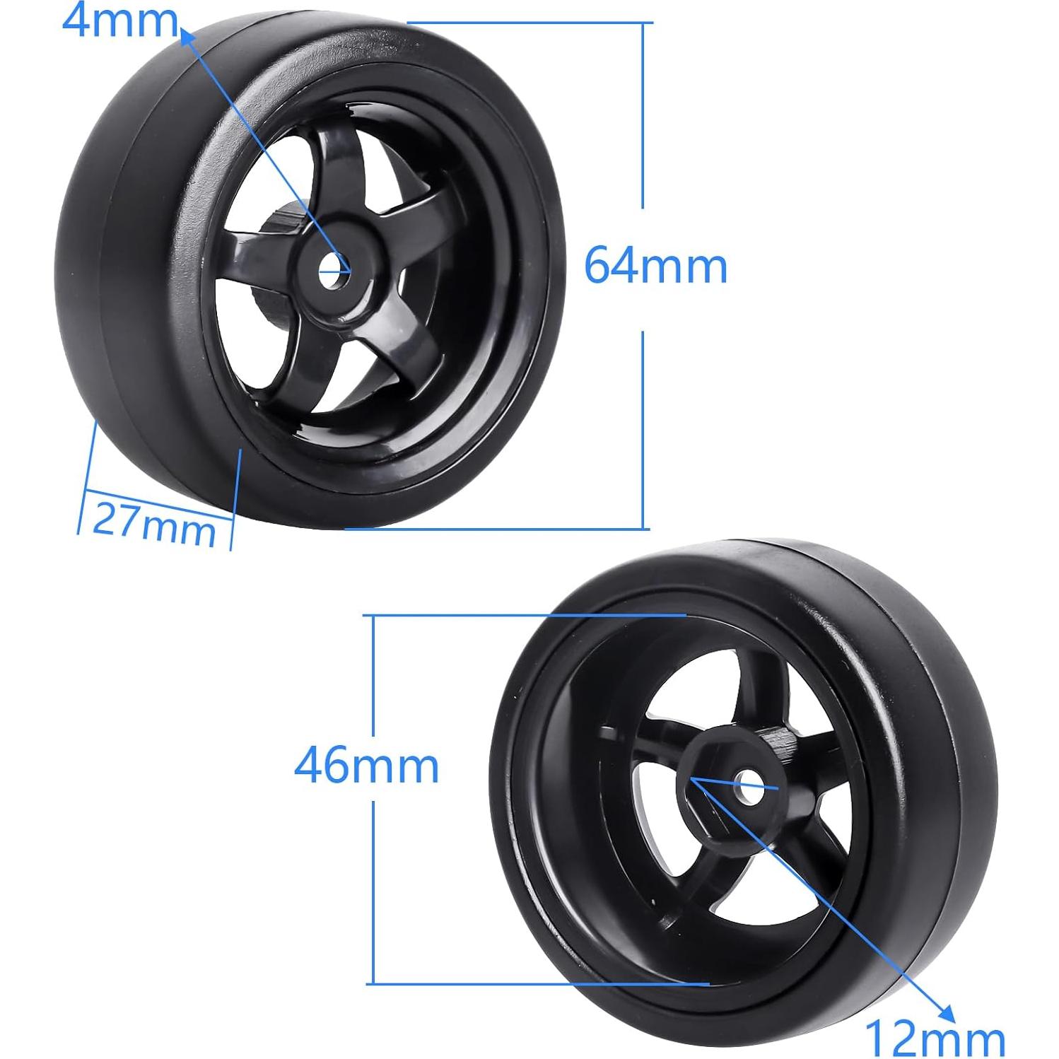 Neumáticos de Drift RC HobbyPark 1/10 Plástico Duro - Juego de 4
