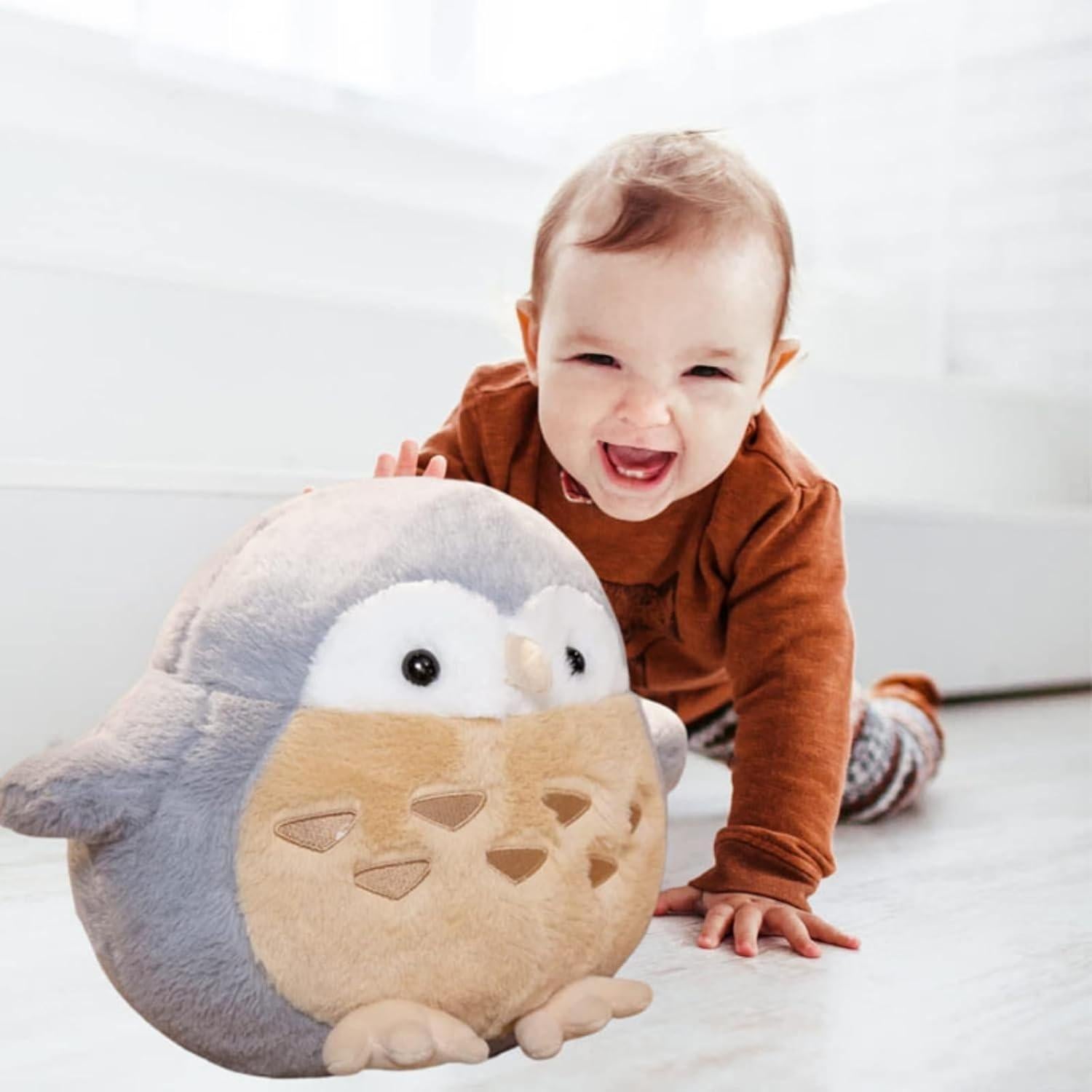 Búho de Peluche Ryttir 44.9 cm Naranja Juguete Suave