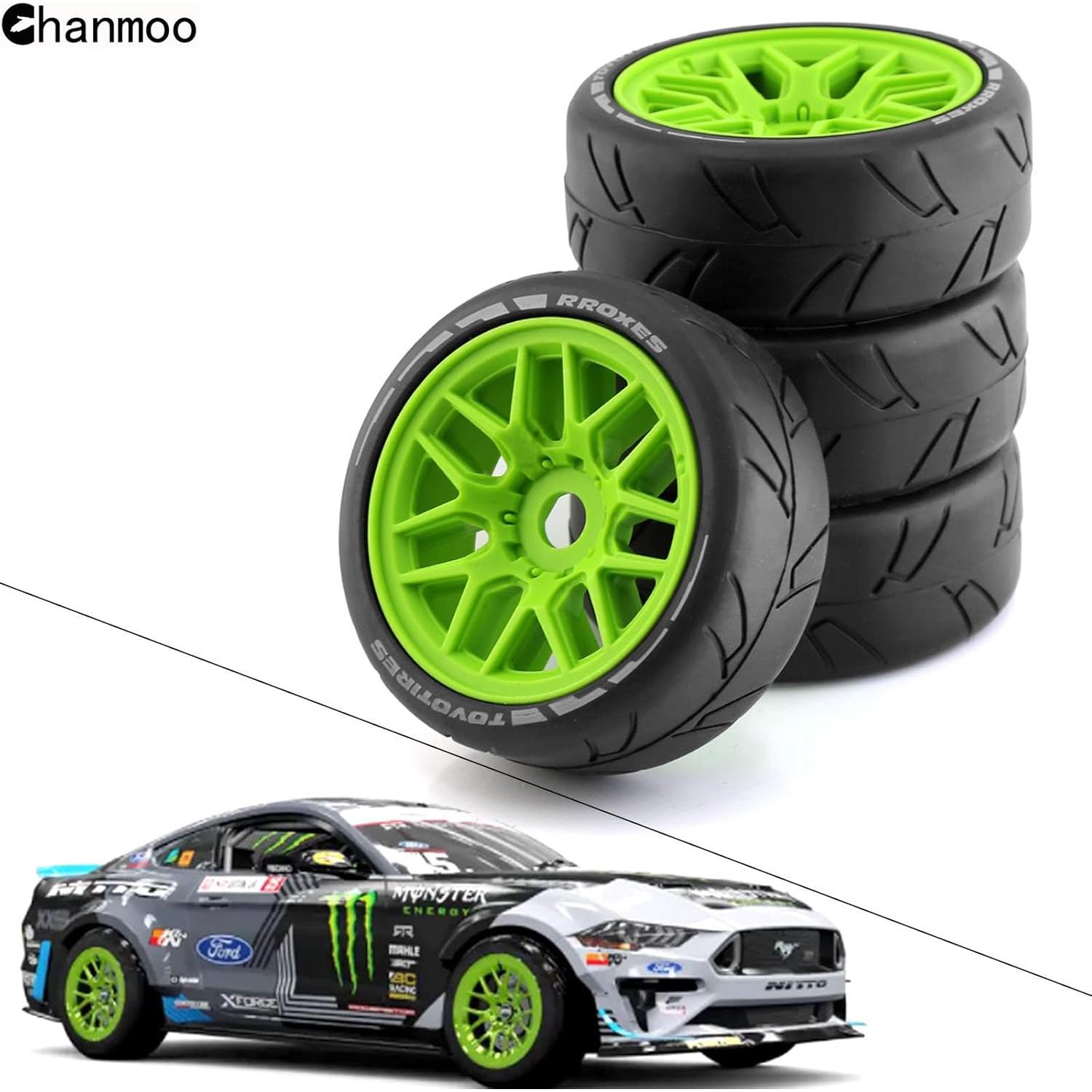 Neumáticos RC 1/8 Chanmoo Rally Drift 103mm 4PCS Negro