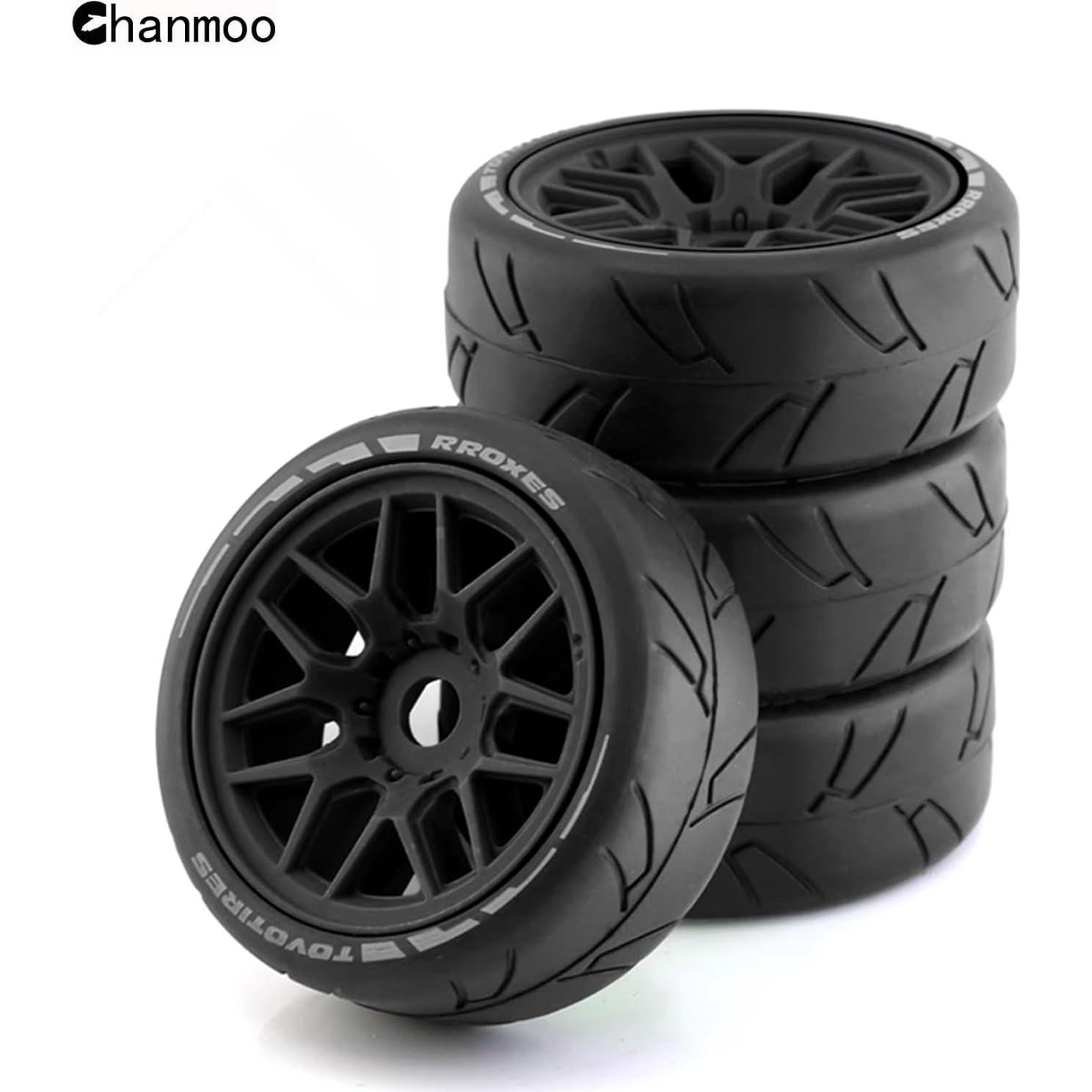 Neumáticos RC 1/8 Chanmoo Rally Drift 103mm 4PCS Negro