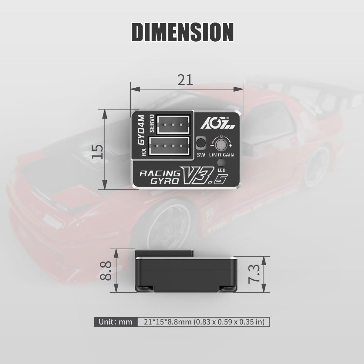 Giroscopio AGFRC GY04M V3.5 para Drift RC - 4g Alta Precisión