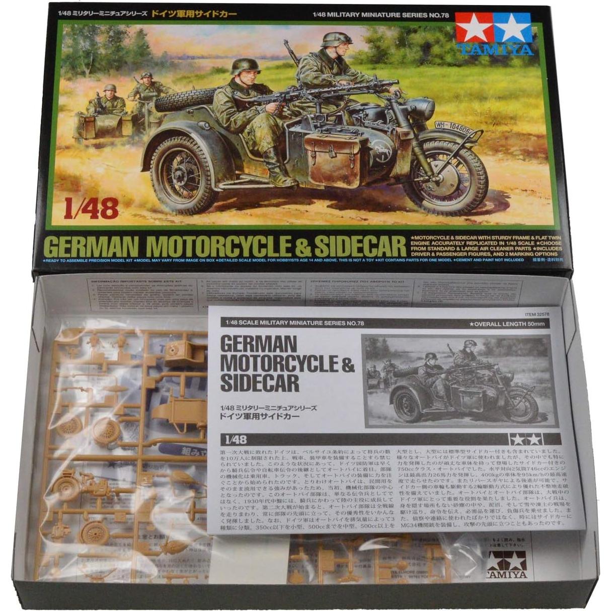 Kit de Modelo Motocicleta y Sidecar Alemán BMW 1/48