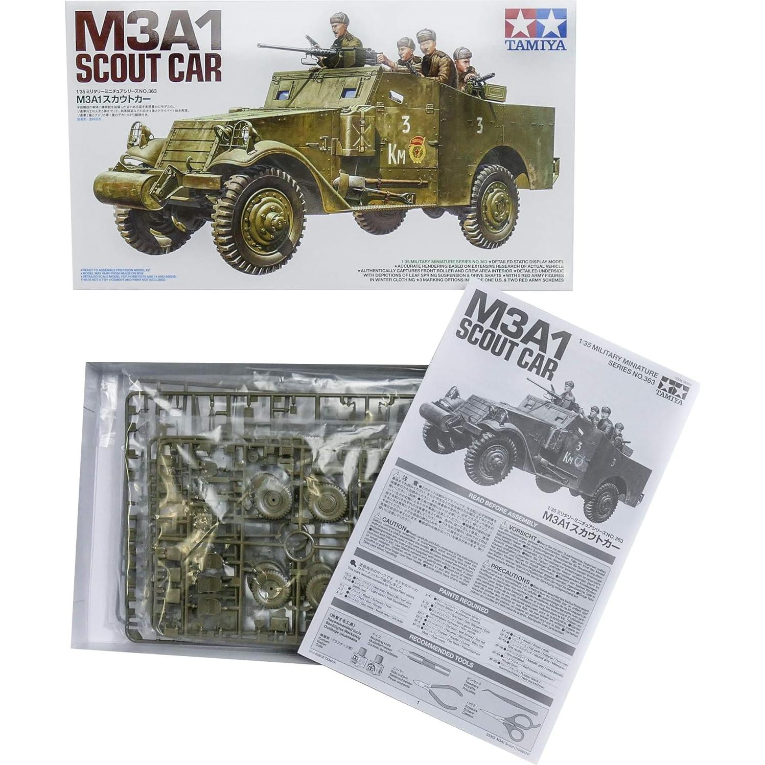 Kit de Modelo Tamiya 1/35 M3A1 Scout Car Plástico