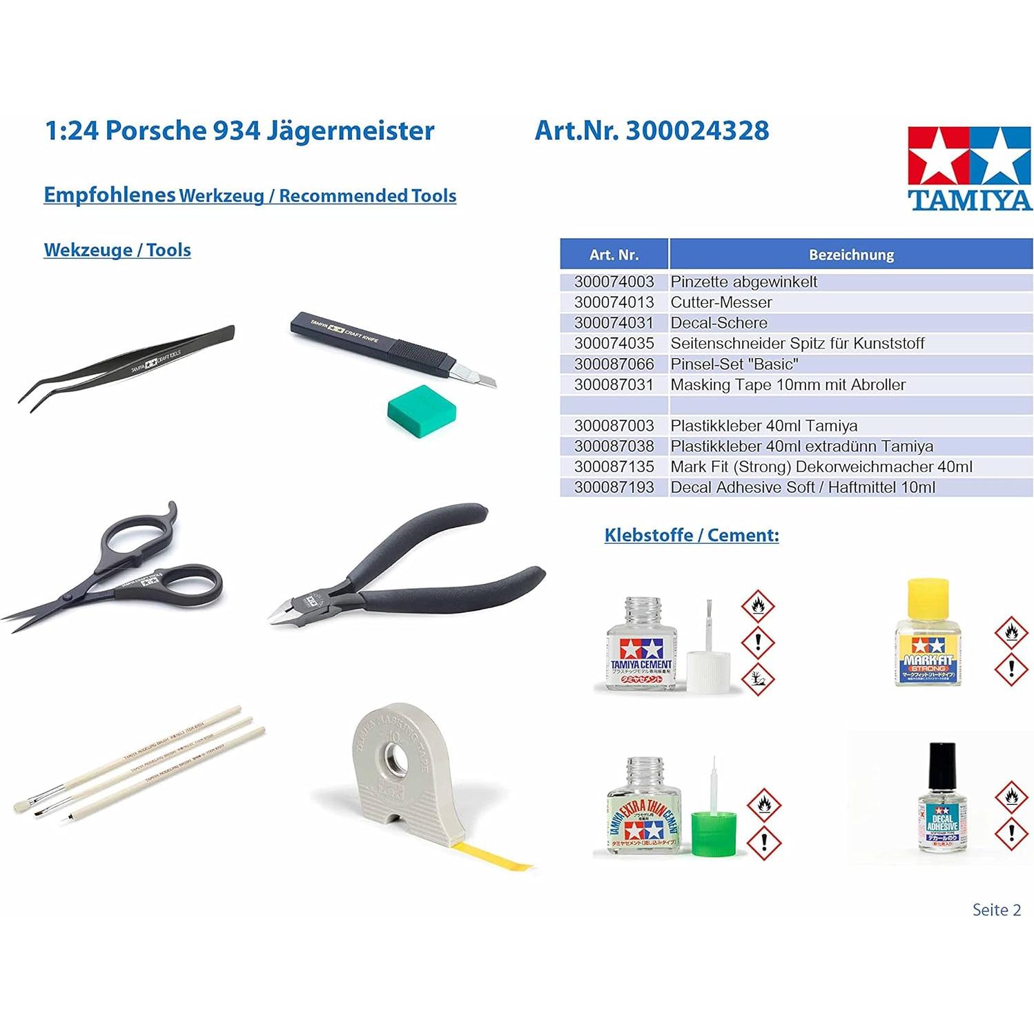 Tamiya Porsche Turbo 934 Jägermeister 1:24 Modelo de Coche