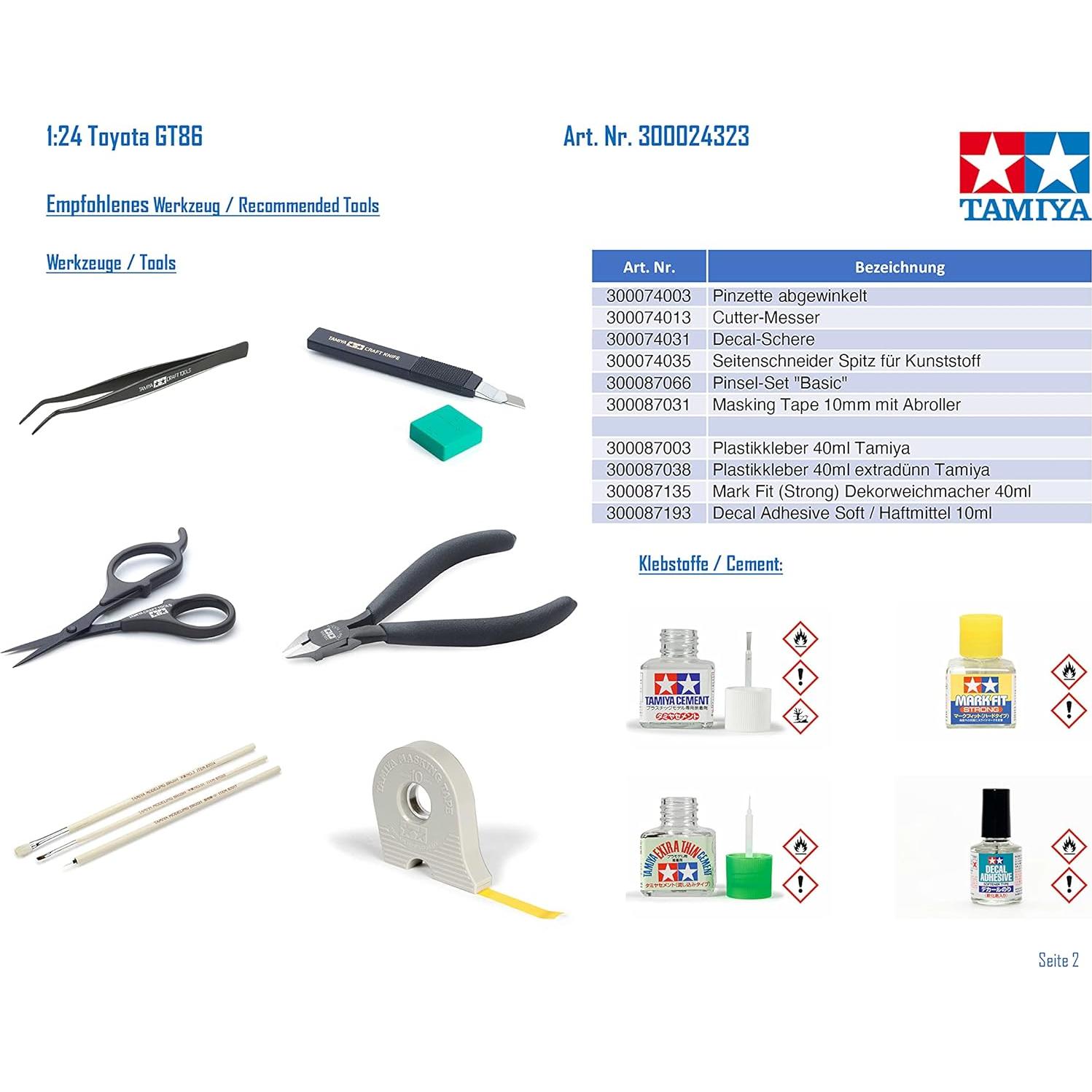Kit de Modelo Tamiya Toyota GT86 Escala 1:24 116 Piezas