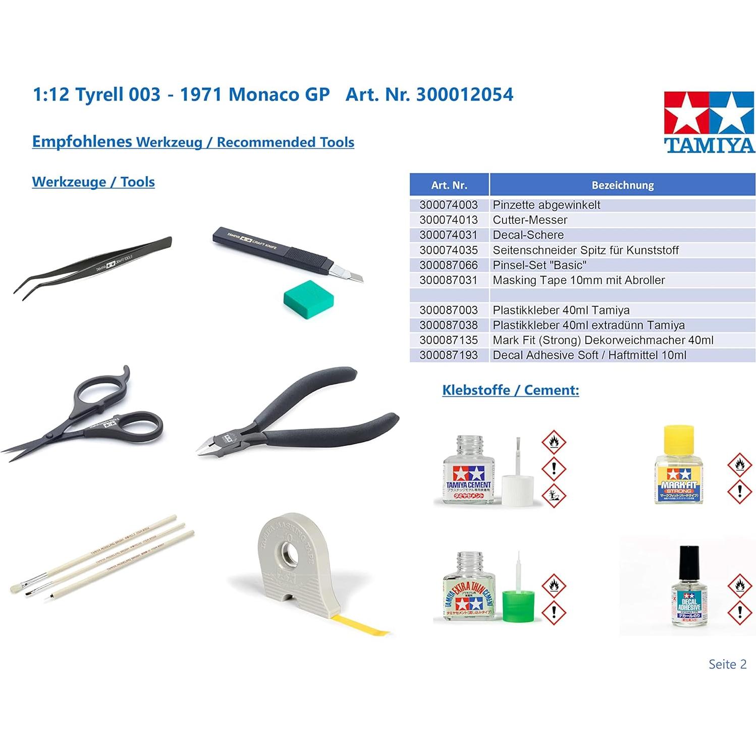 Tamiya 1:12 Tyrell 003 1971 GP Mónaco Modelo a Escala